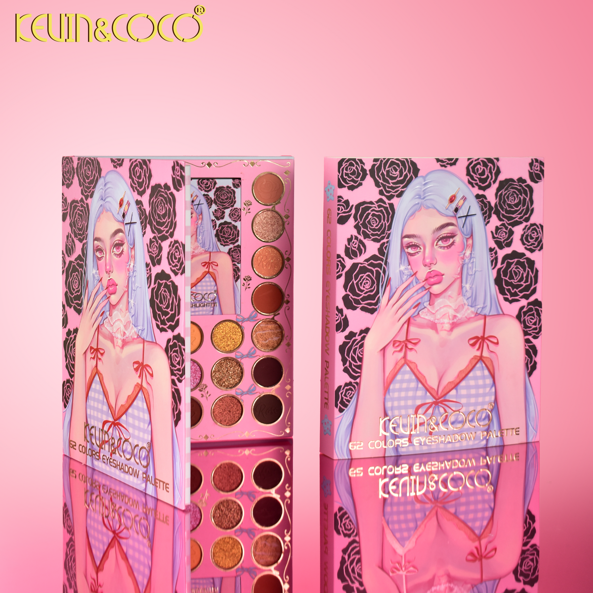 62 Shades of Rose Eyeshadow Palette - 12PCS(KC1267) | KEVIN&COCO