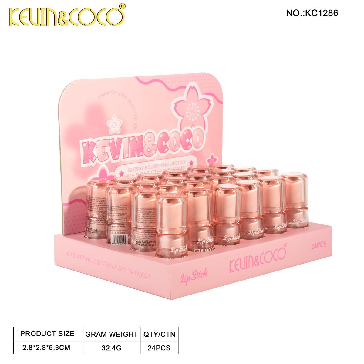 Sakura Concerto Lipstick DISPLAY SET (KC1286) | KEVIN&COCO