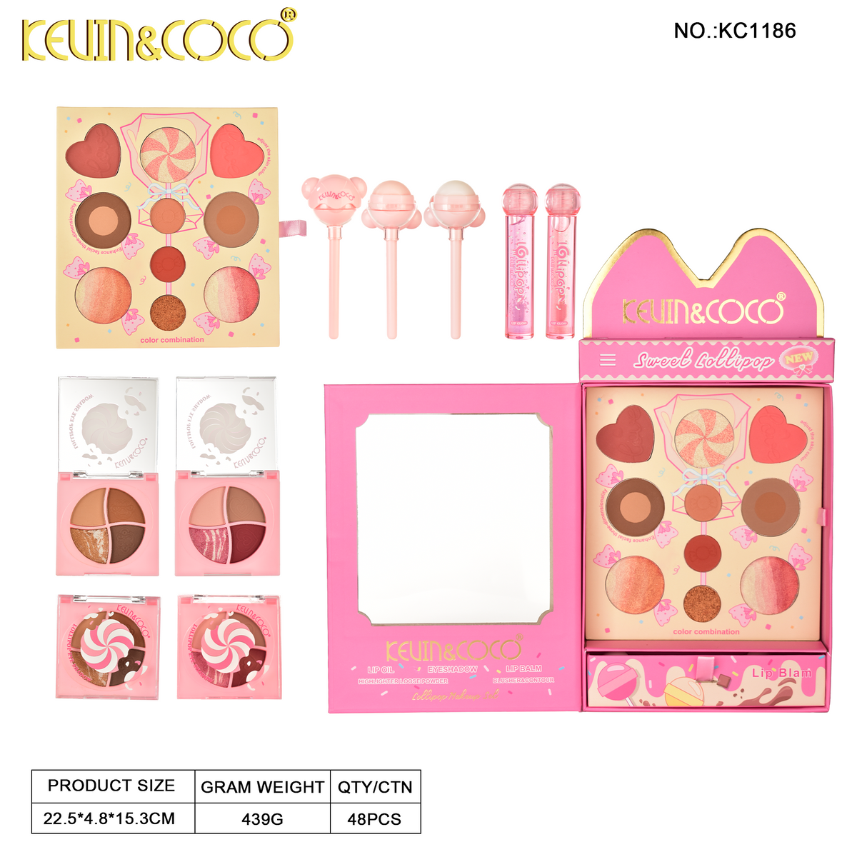 Sweet Bubble All-in-One Lip & Cheek Set-6 PCS (KC1186) | KEVIN&COCO