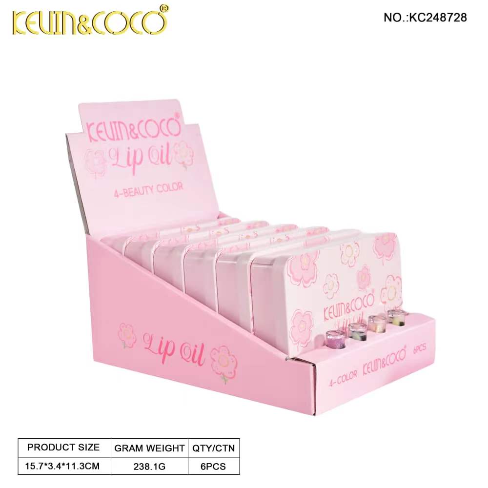 Springtime Floral Lip Oil Mini Kit Display Set - 6 PCS (KC248728