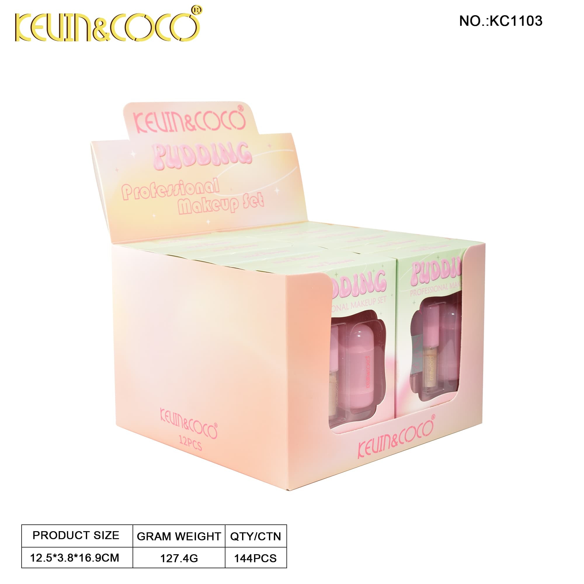 Pudding Pop Lip Set Display-12PCS（KC1105） | KEVIN&COCO