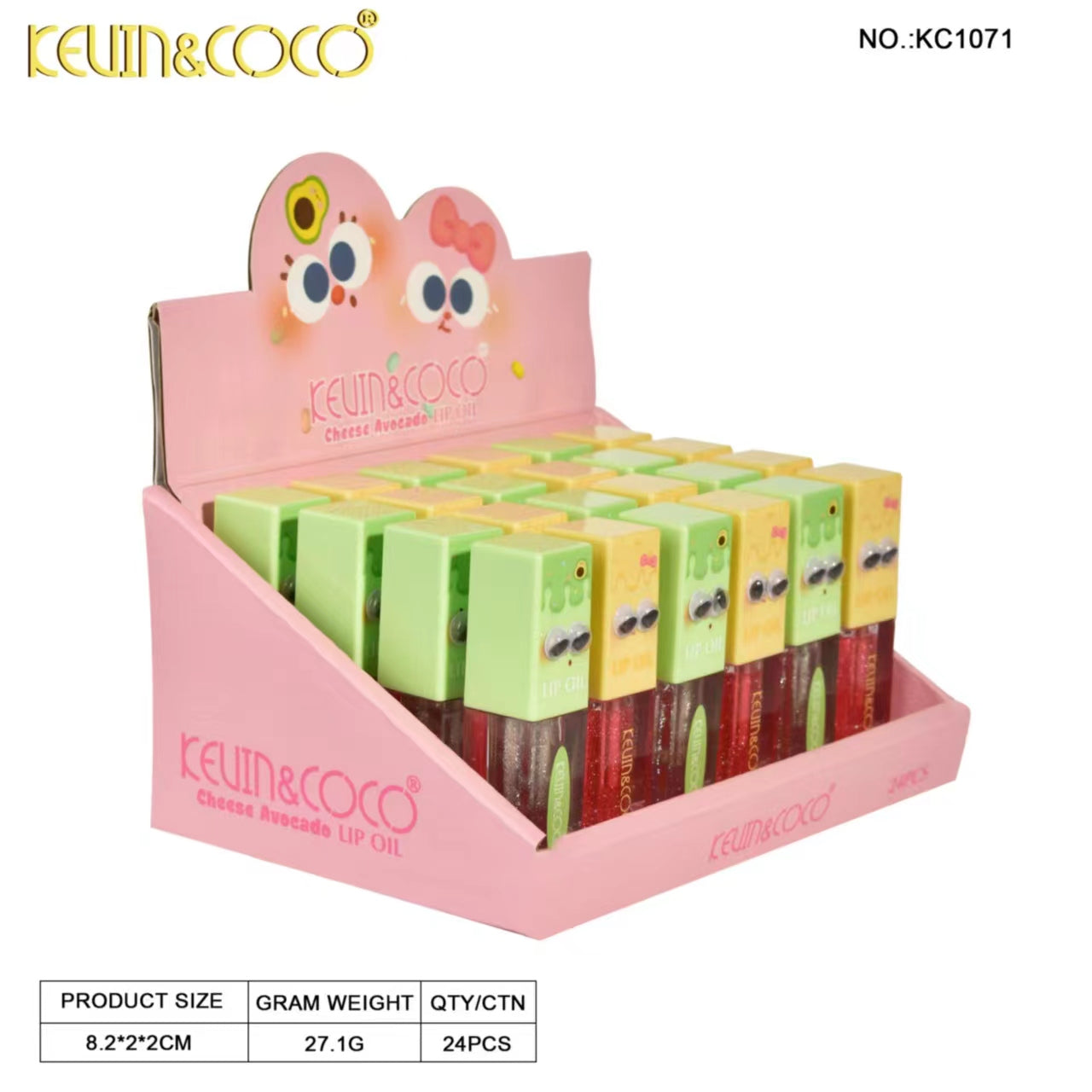 Emerald Veil Liquid Lip Gloss Display-24PCS (KC1071) | KEVIN&COCO