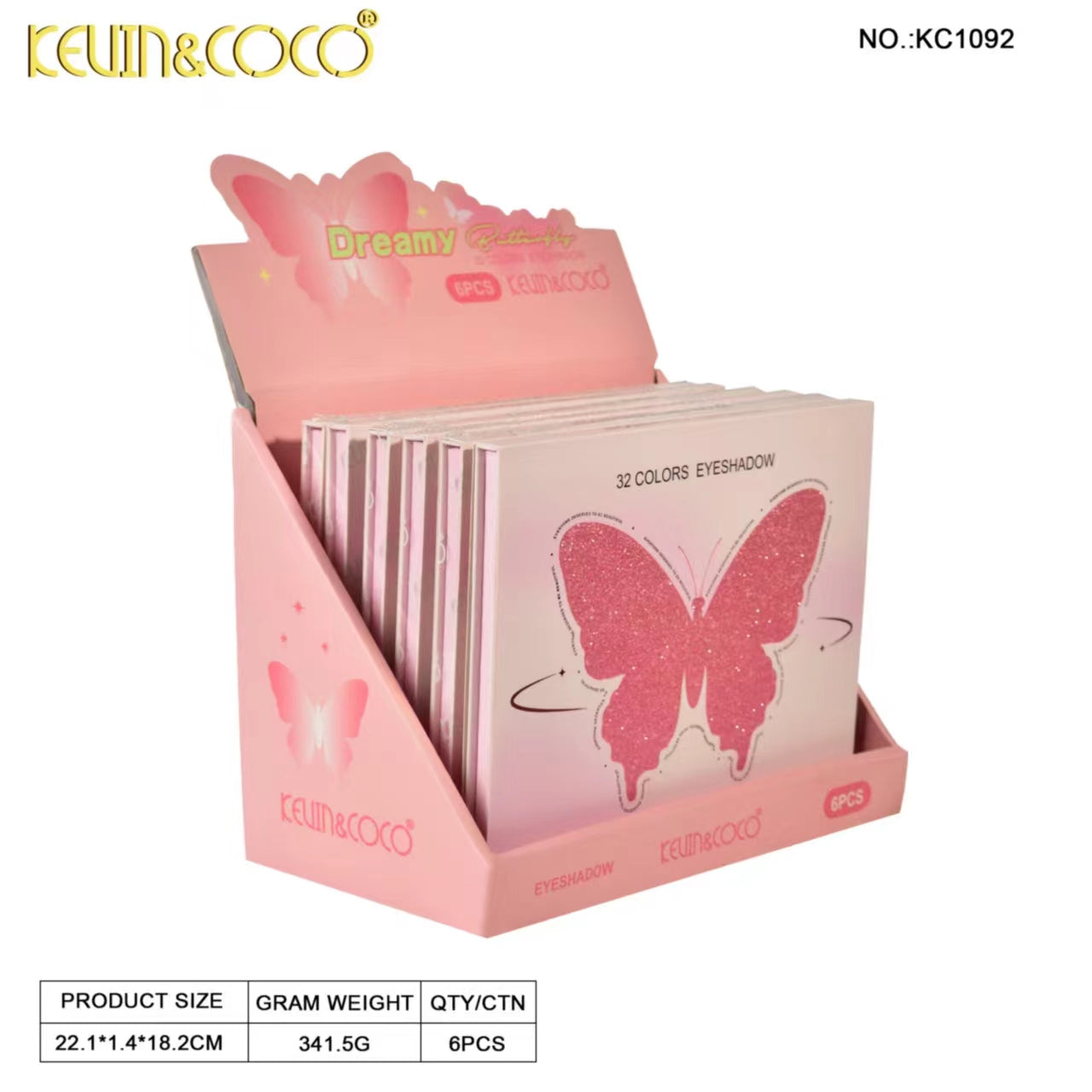 Butterfly Dream 32-Color Eyeshadow Palette Display-6PCS(KC1092