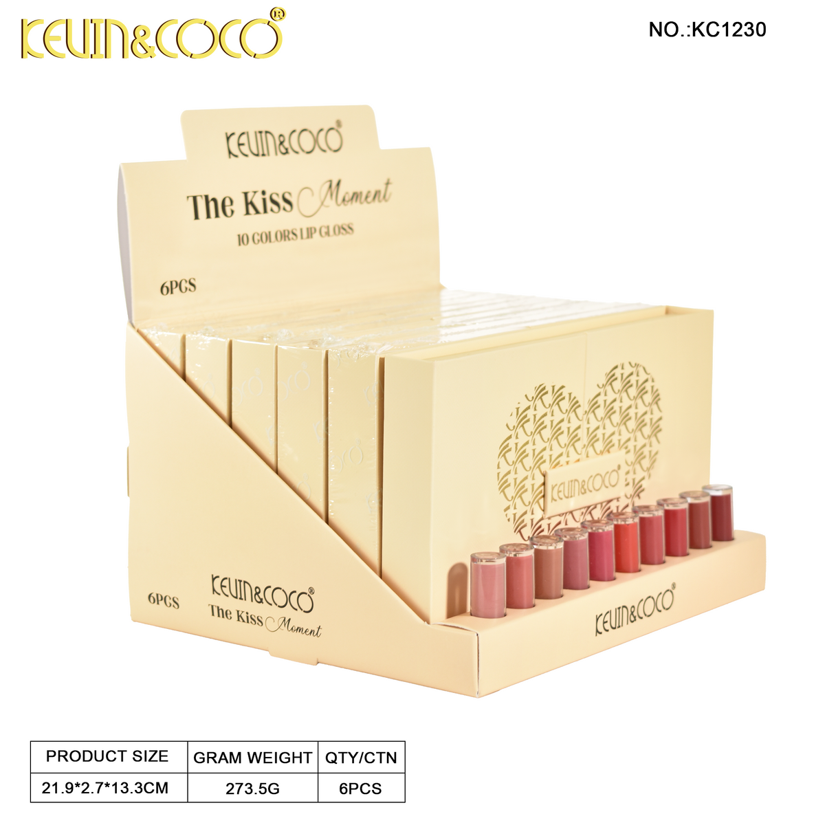 kiss 102 klowe Kiss Time 10-Piece Lip Gloss Set Display -6PCS(KC1230)