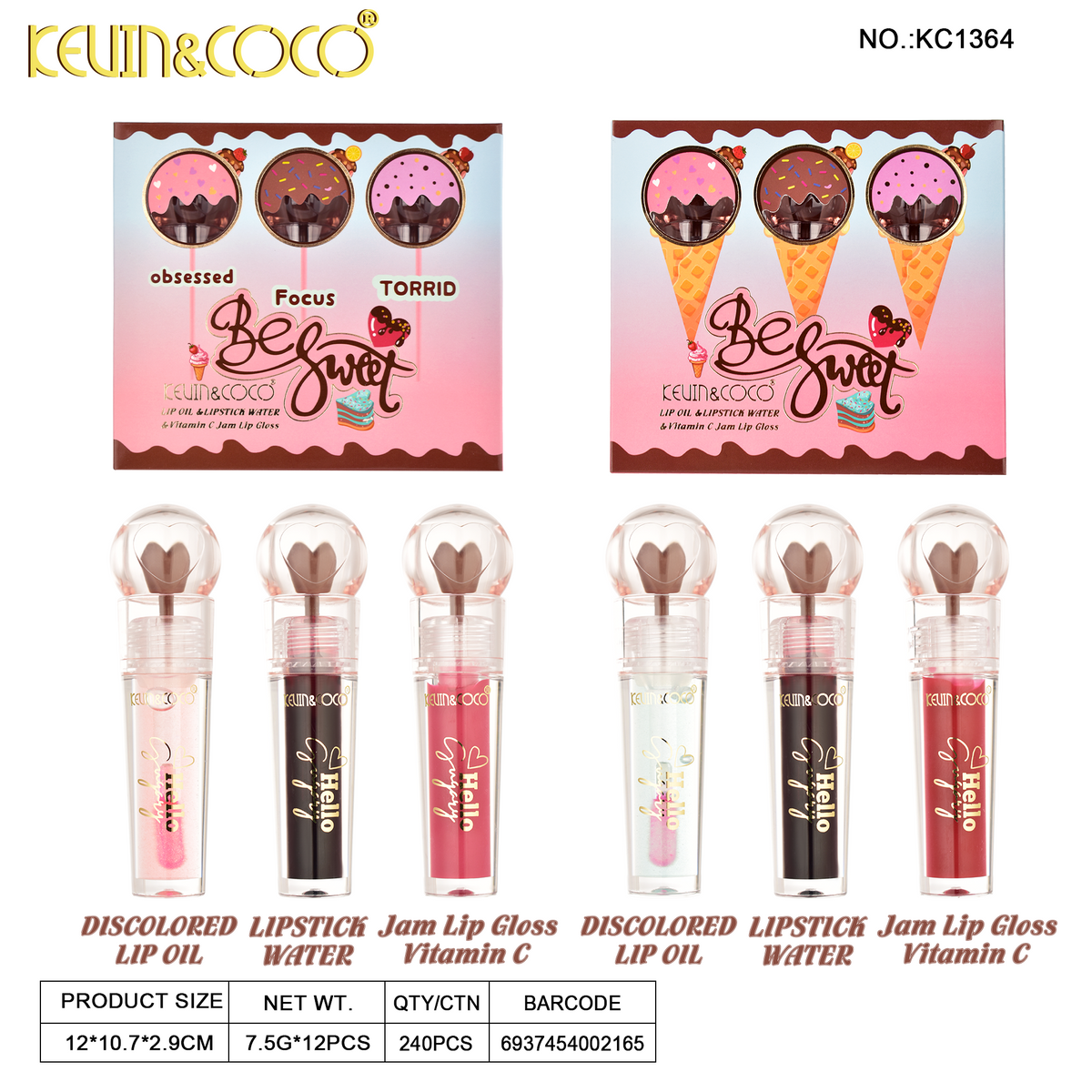 Sweet and Creamy 3-piece Set -12PCS(KC1364) | KEVIN&COCO