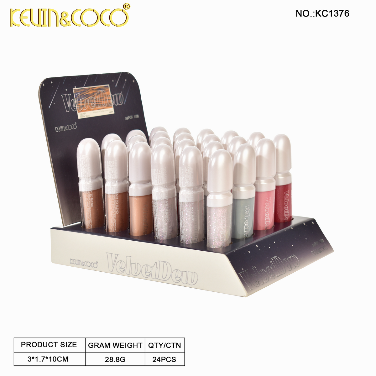 Velvet Morning Dew Lip Gloss -24PCS(KC1376) | KEVIN&COCO
