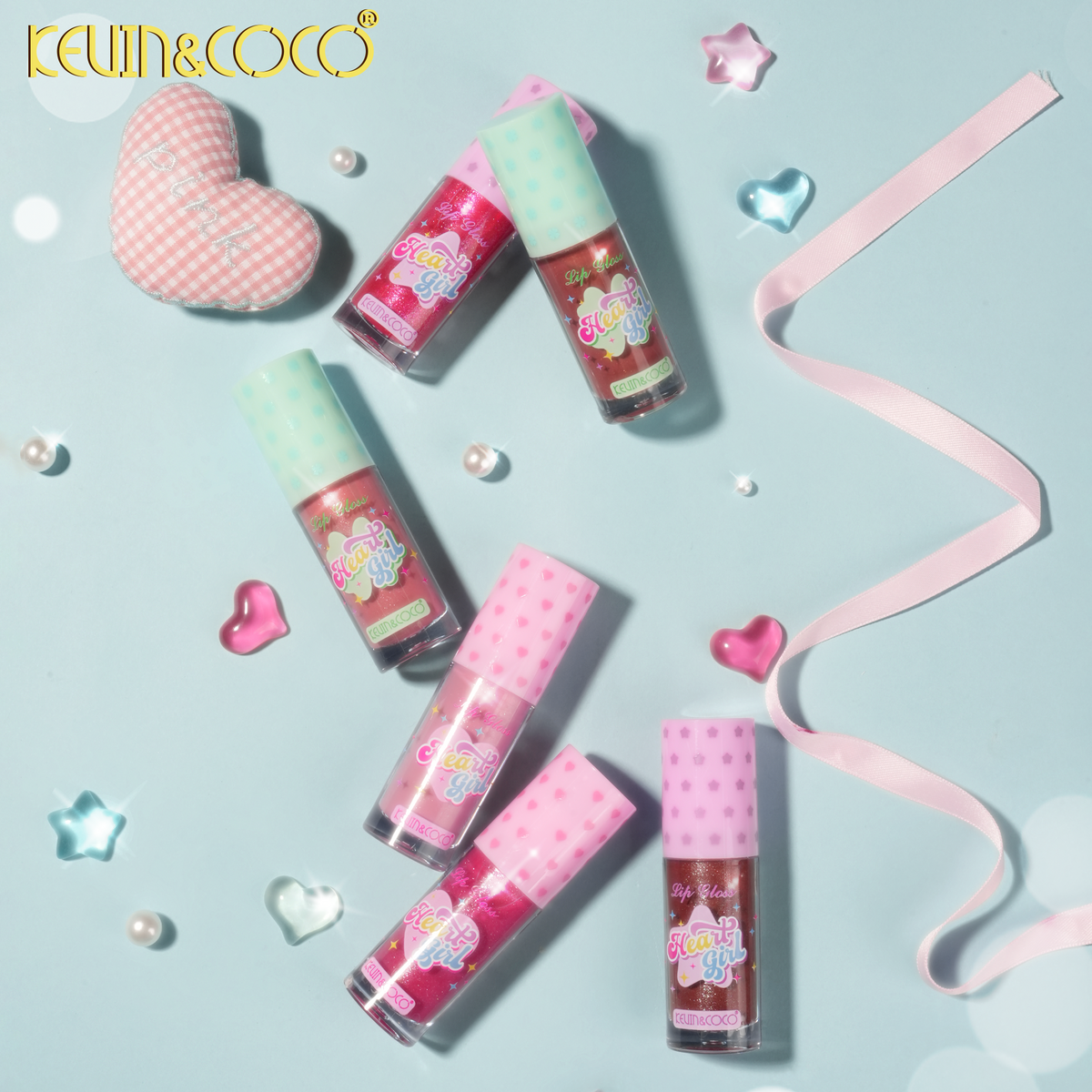 Honey Heart Sparkle Lip Gloss-24PCS(KC1460) | KEVIN&COCO