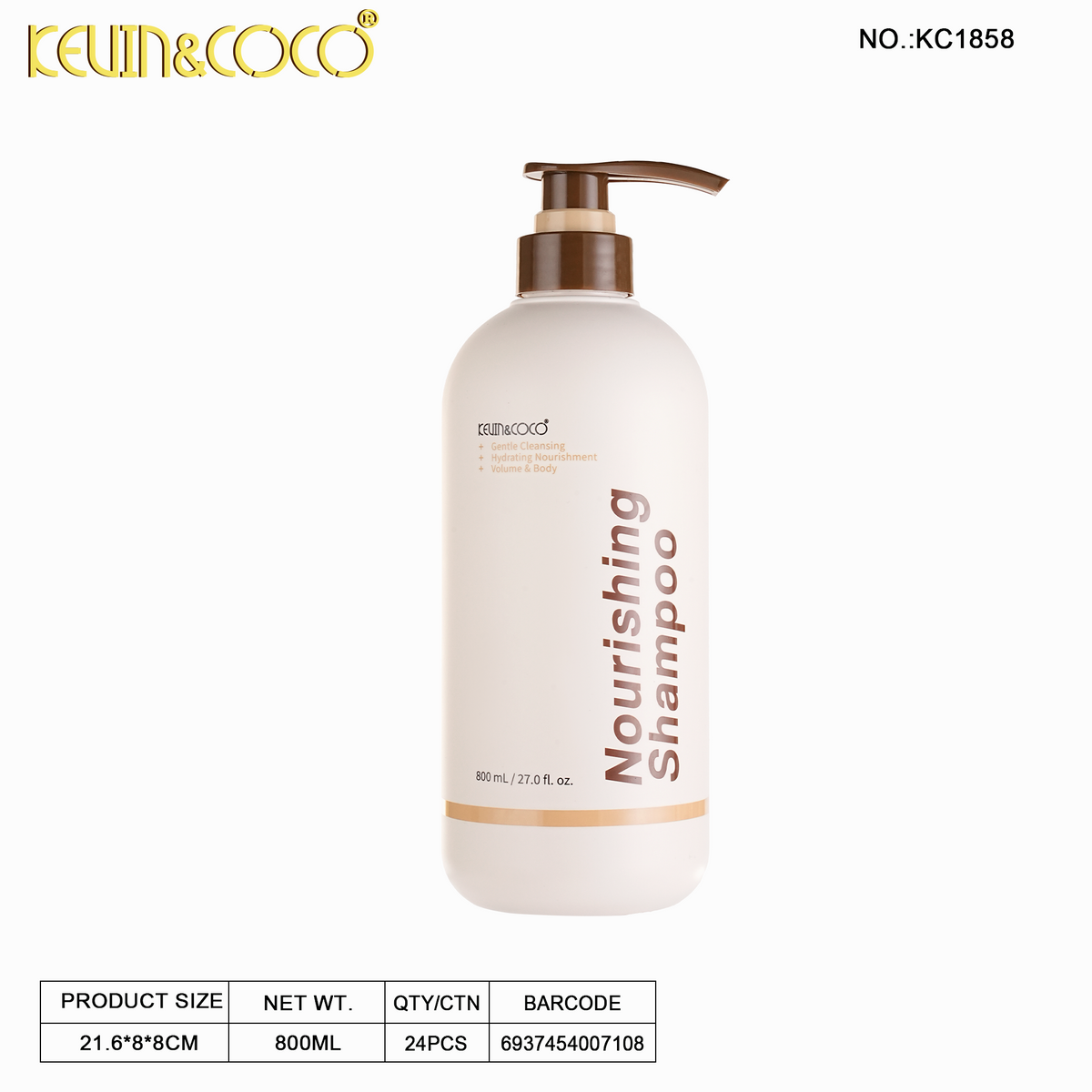 800ML Moisturizing Shampoo-6PCS(KC1859) | KEVIN&COCO