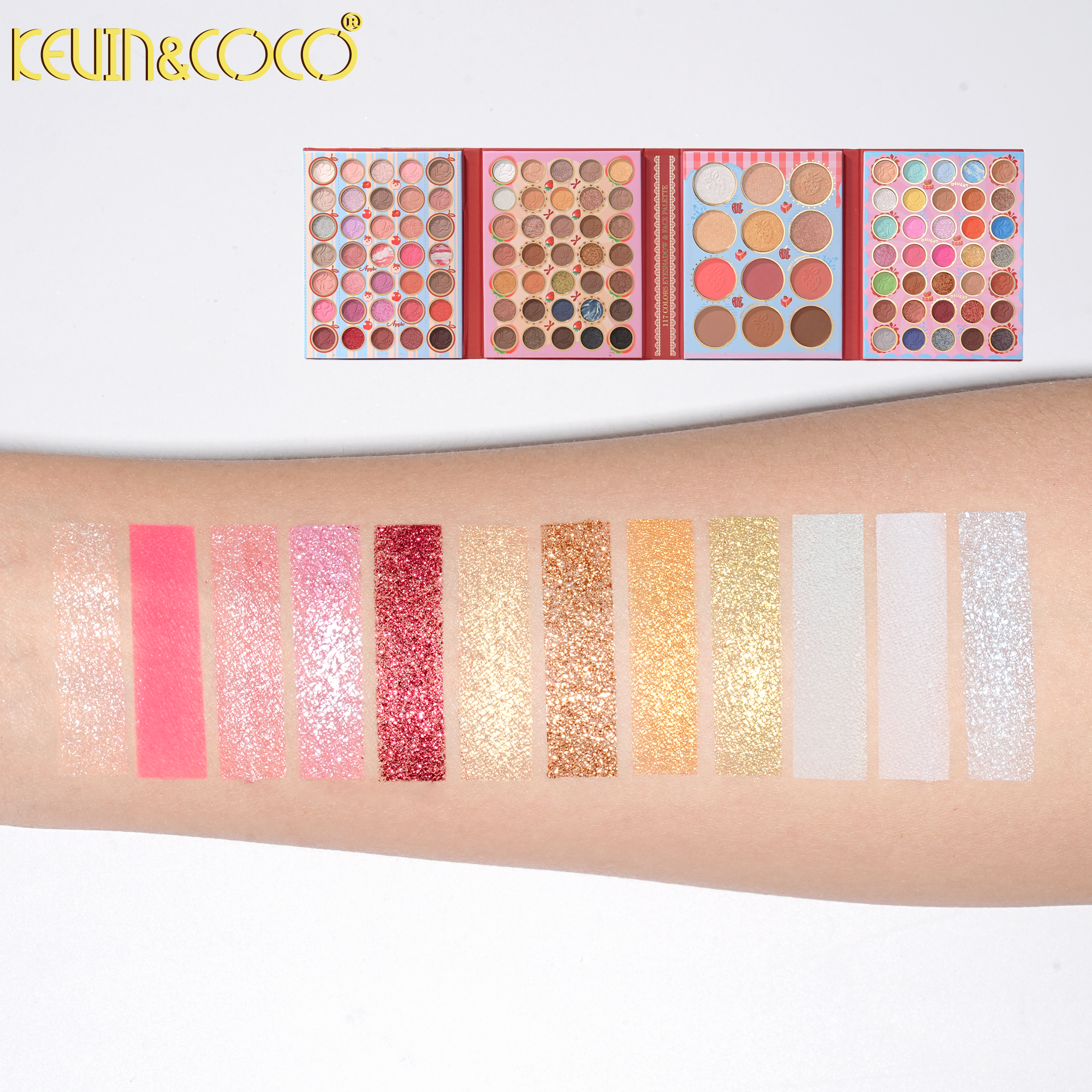 Strawberry Puff 117-Color Quad-Fold Paper Palette-12PCS(KC1706)