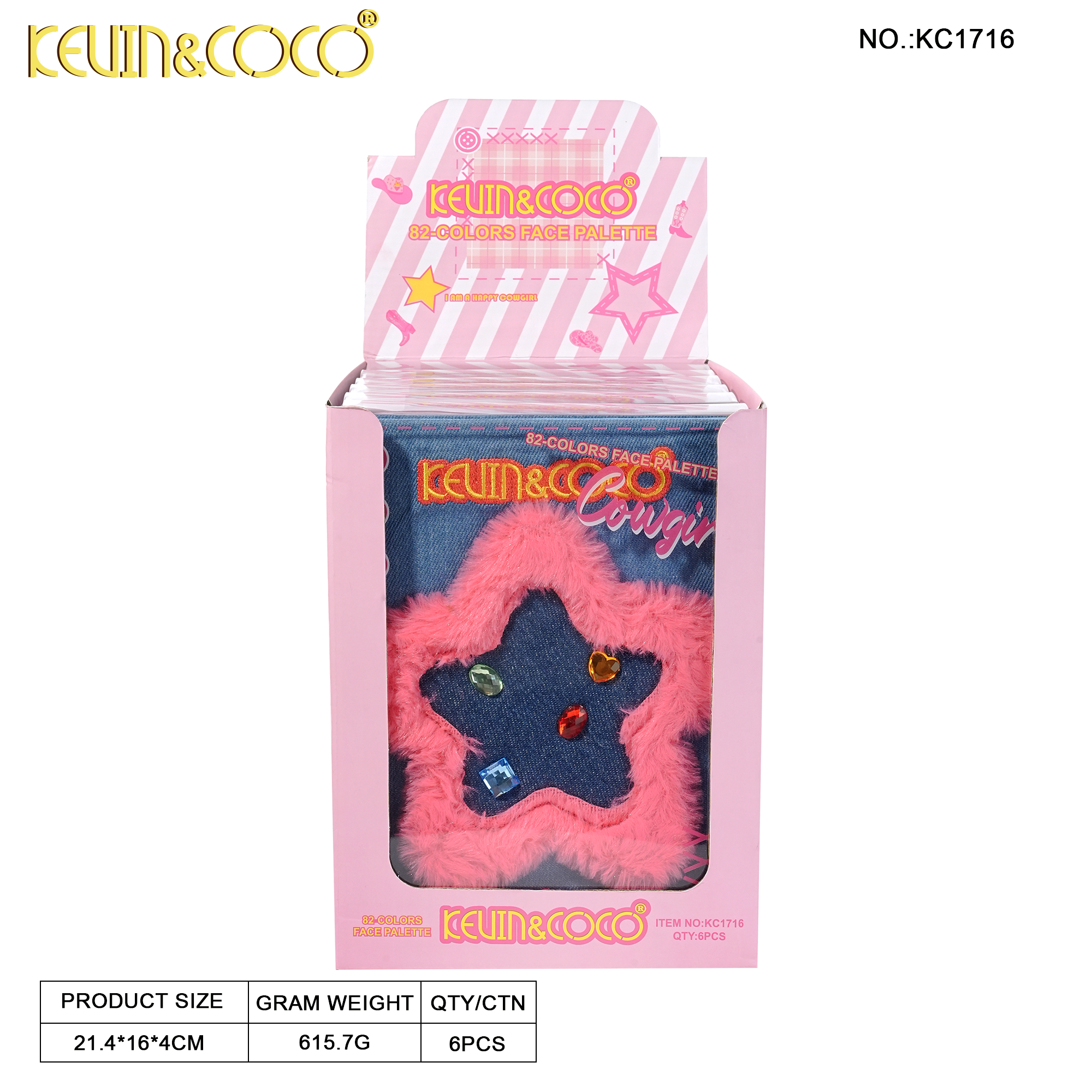 Sweet & Cool Denim 82-Color Paper Palette-6PCS(KC1716)