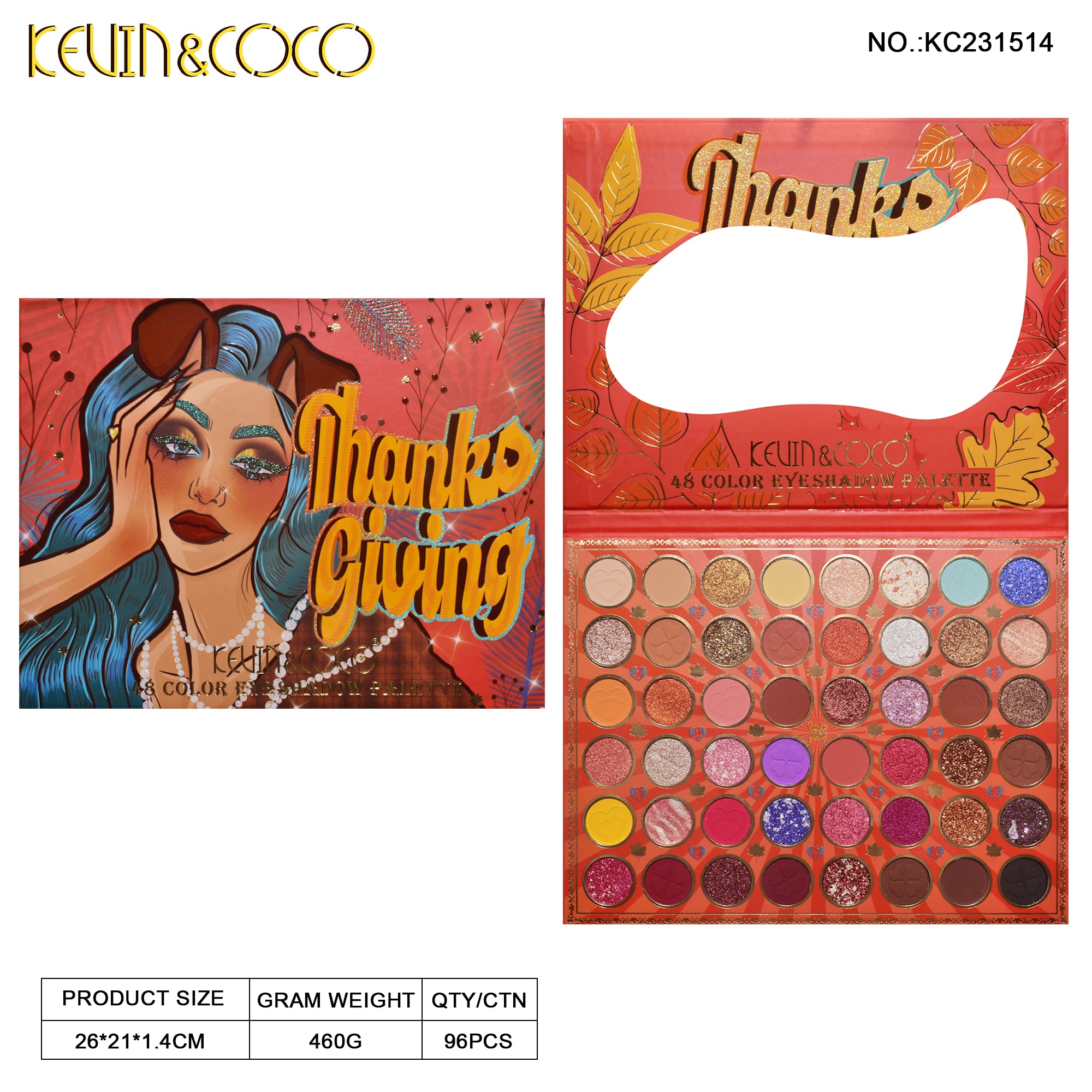 48-Color Fall Harvest Eyeshadow Palette (KC231514)