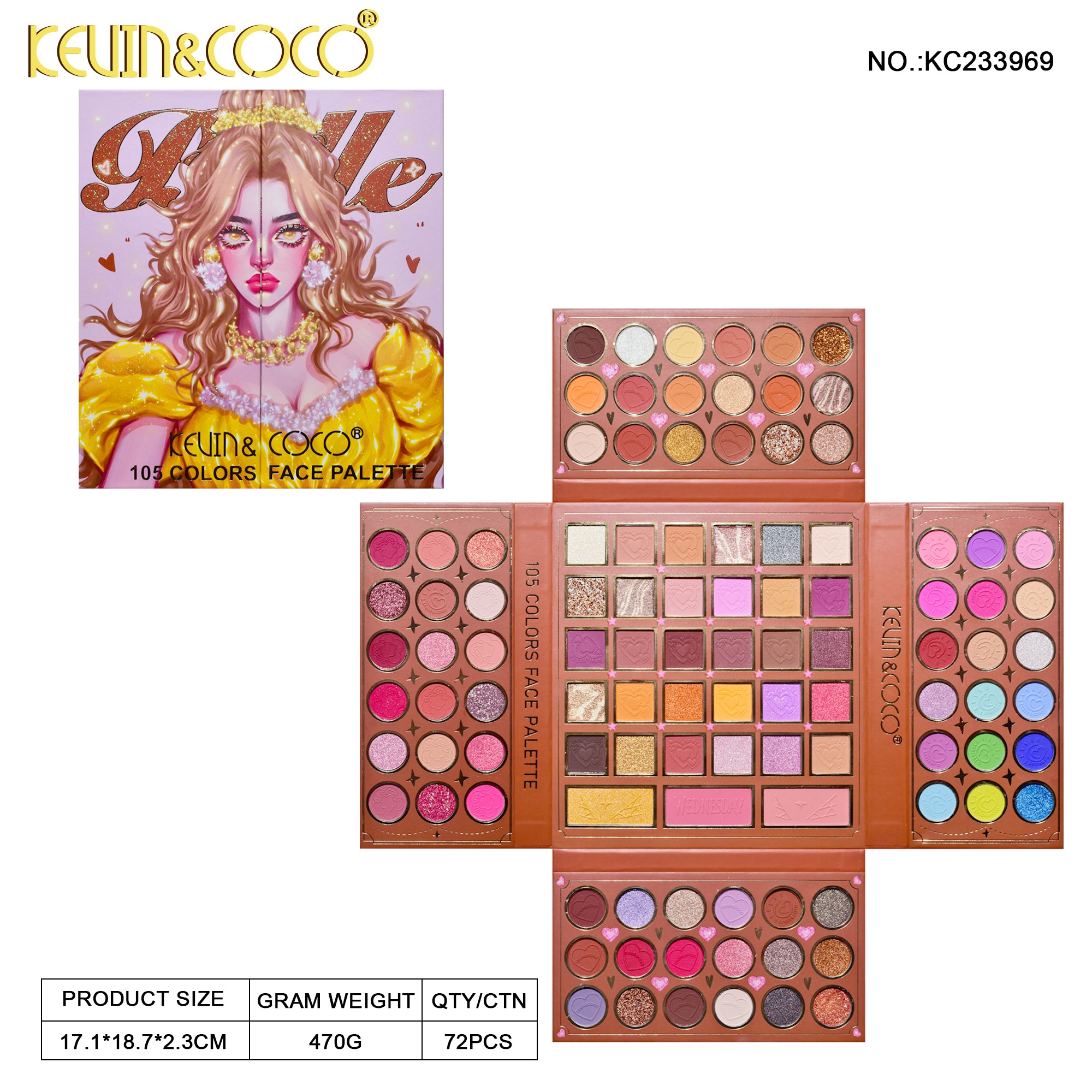 105-Color Queen Belle Eyeshadow Palette (KC233969)