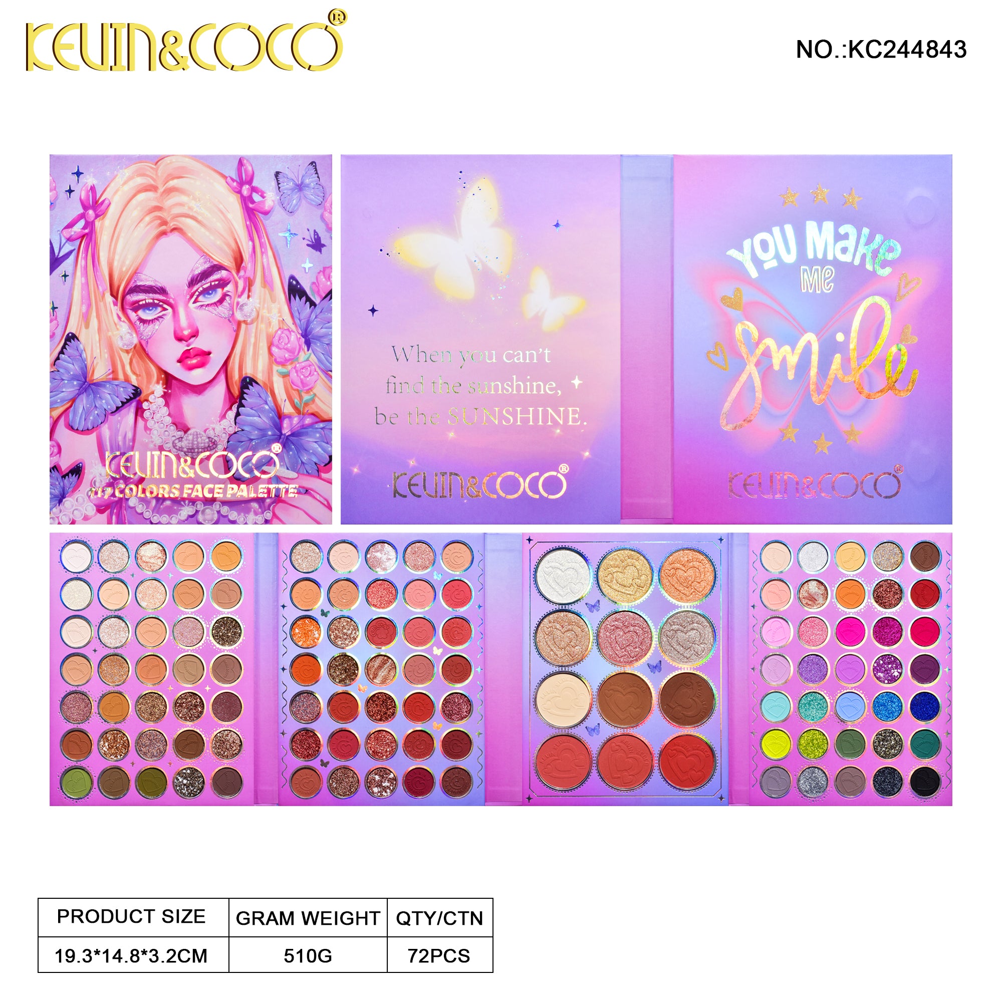 117-Color Butterfly Girl Eyeshadow Palette (KC244843)