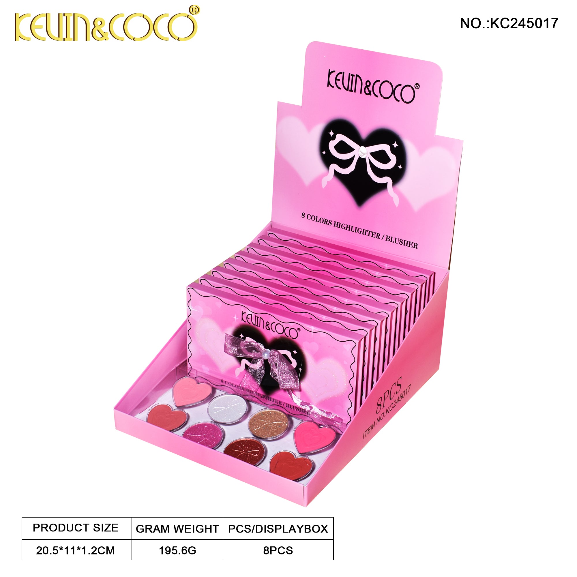 8-Color Pretty Bowknot Cheek Palette (KC245017)