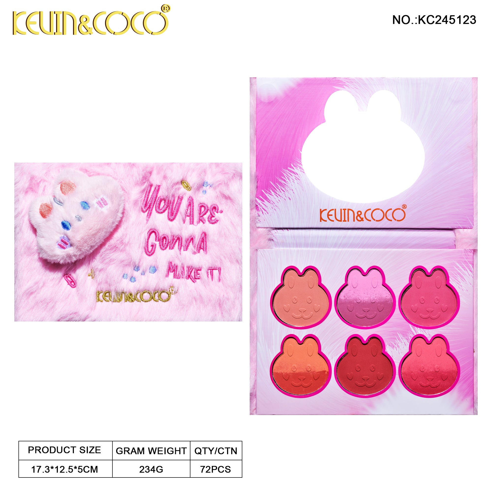 6-color Doll Rabbit Blush Palette (KC245123)