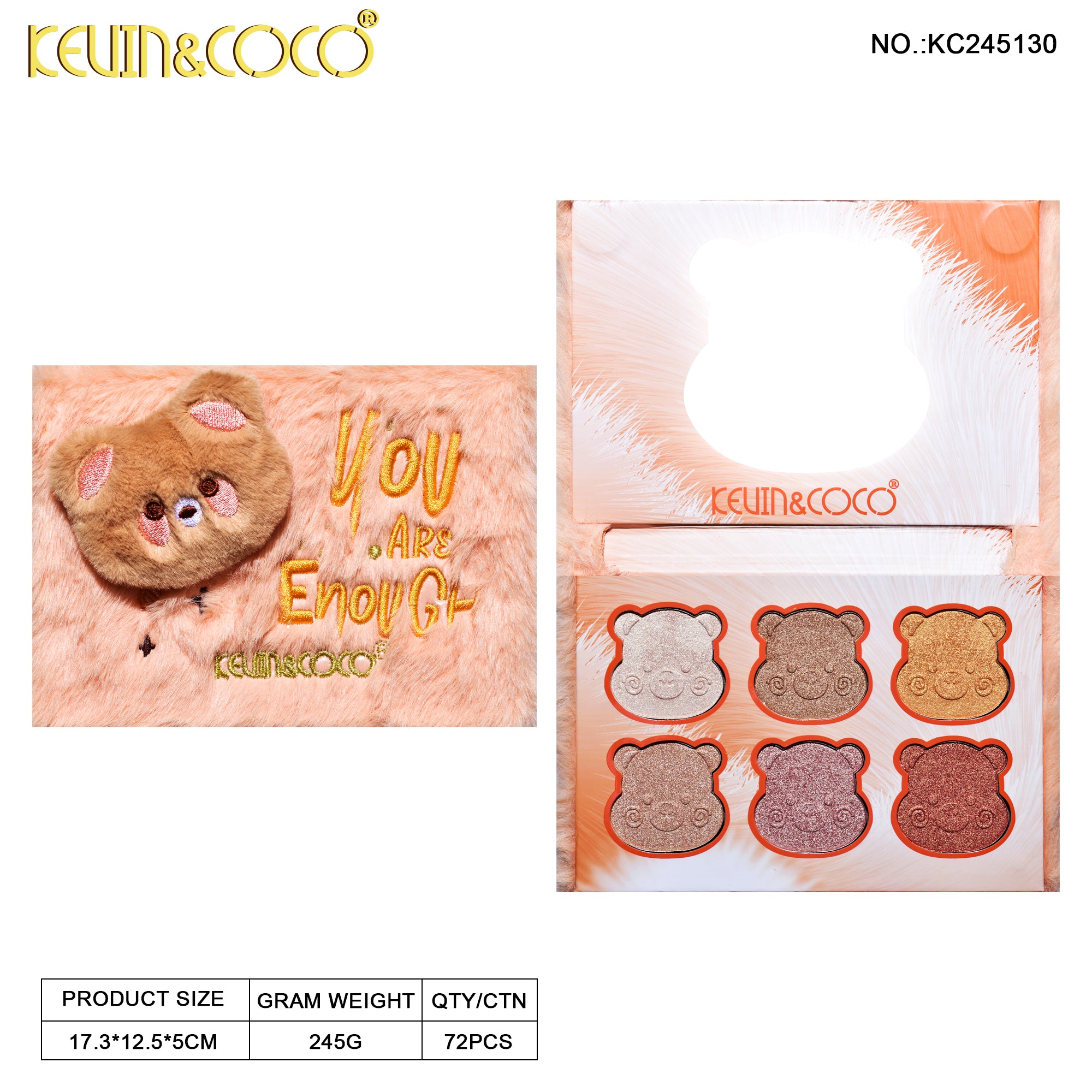 6-Color Doll Bear Glow Palette (KC245130)