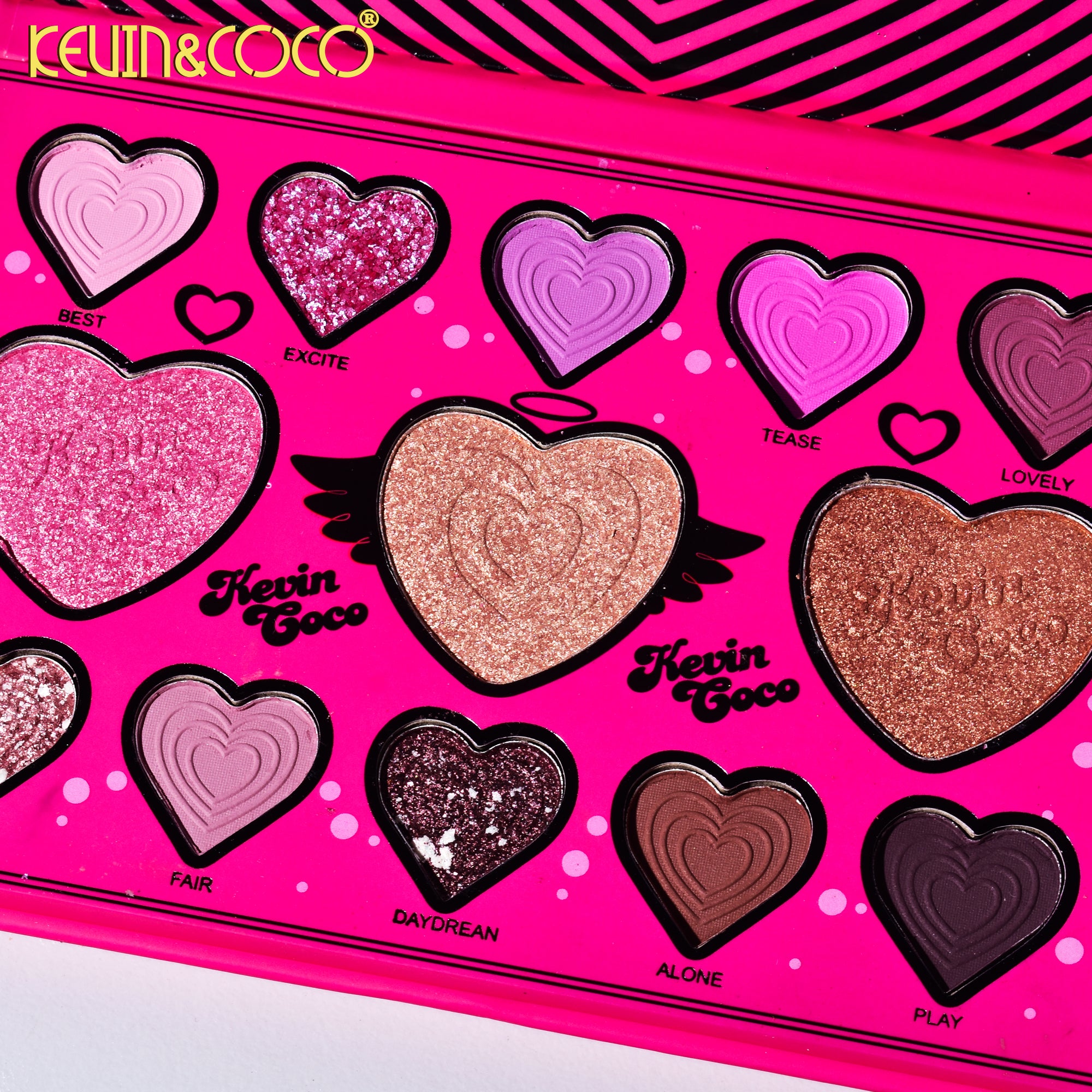 13-Color Sparkle Pink Eyeshadow Palette (KC245314) | KEVIN&COCO