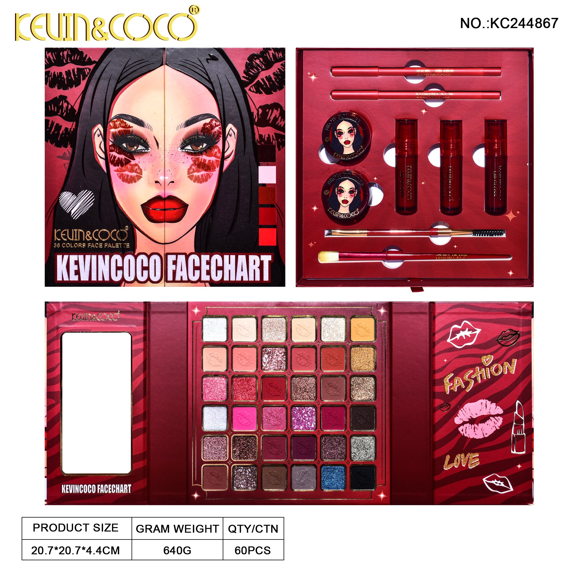 36-Color Love Passion Makeup Kit (KC244867)