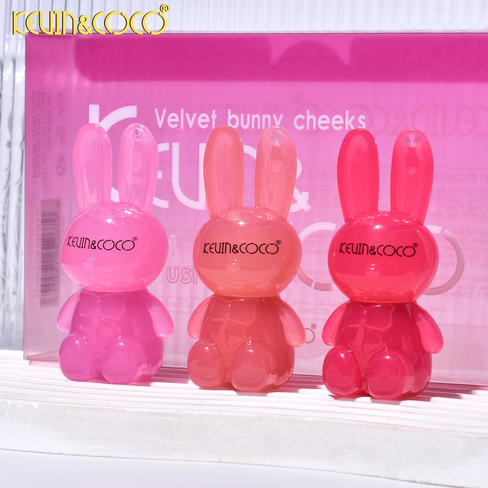 3-Color Velvet Bunny Cheeks Lip & Cheek Gloss Set (KC245543)