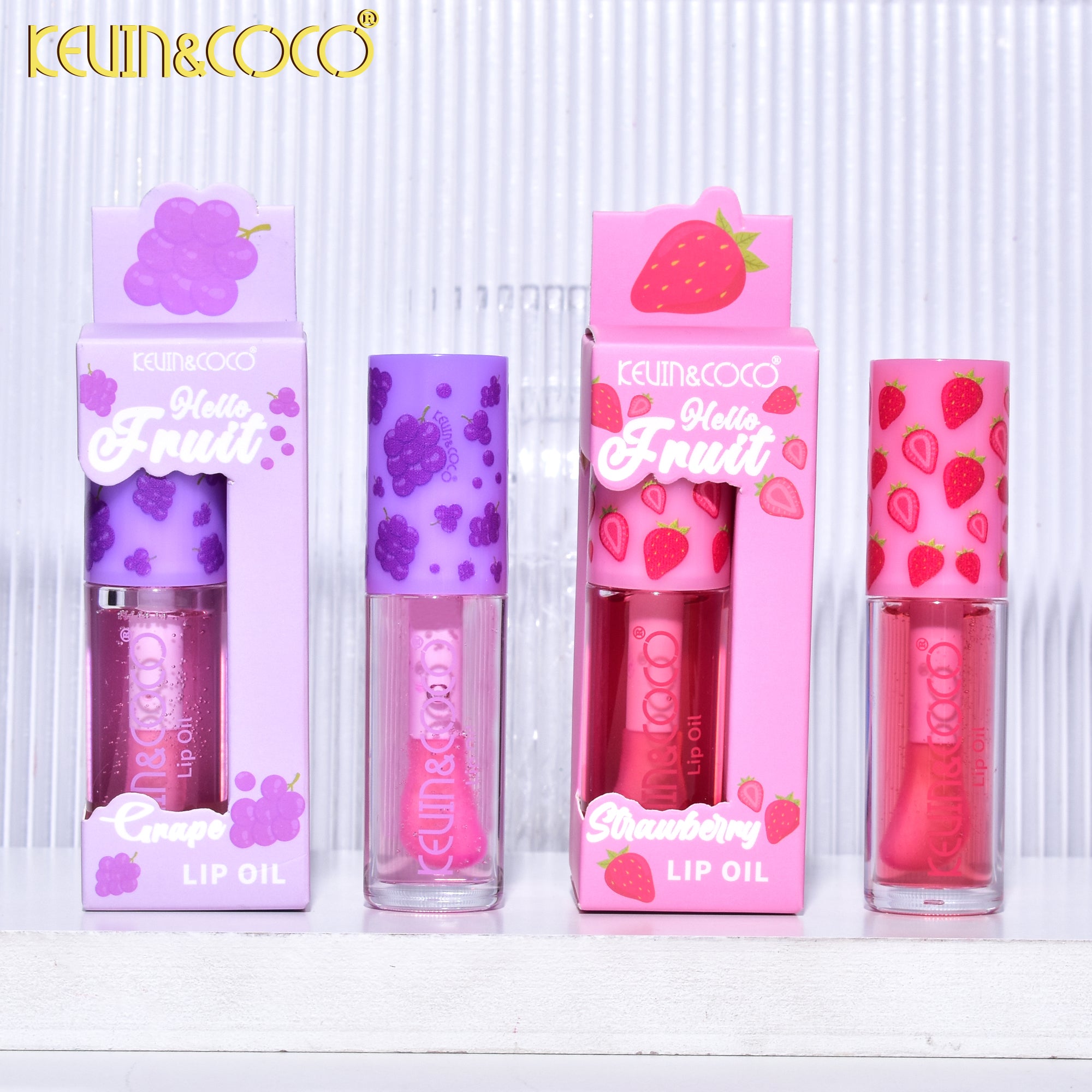 Hello Fruit Lip Oil DISPLAY SET - 12 PCS (KC245888) | KEVIN&COCO