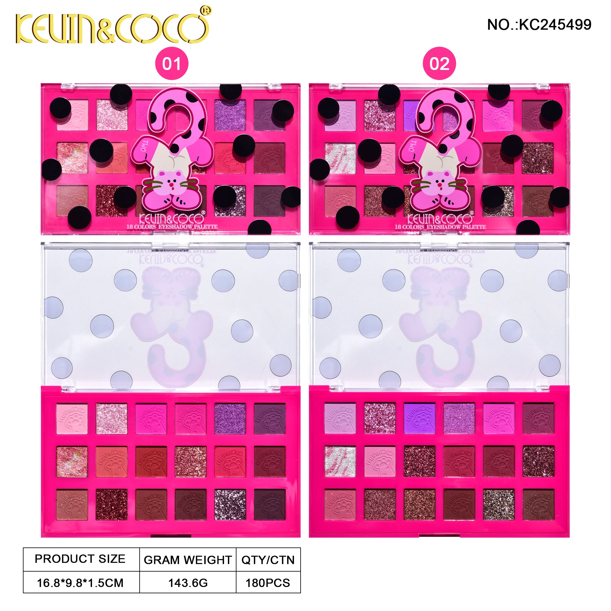 Spotty Kitty 18-Color Eyeshadow Palette (KC245499