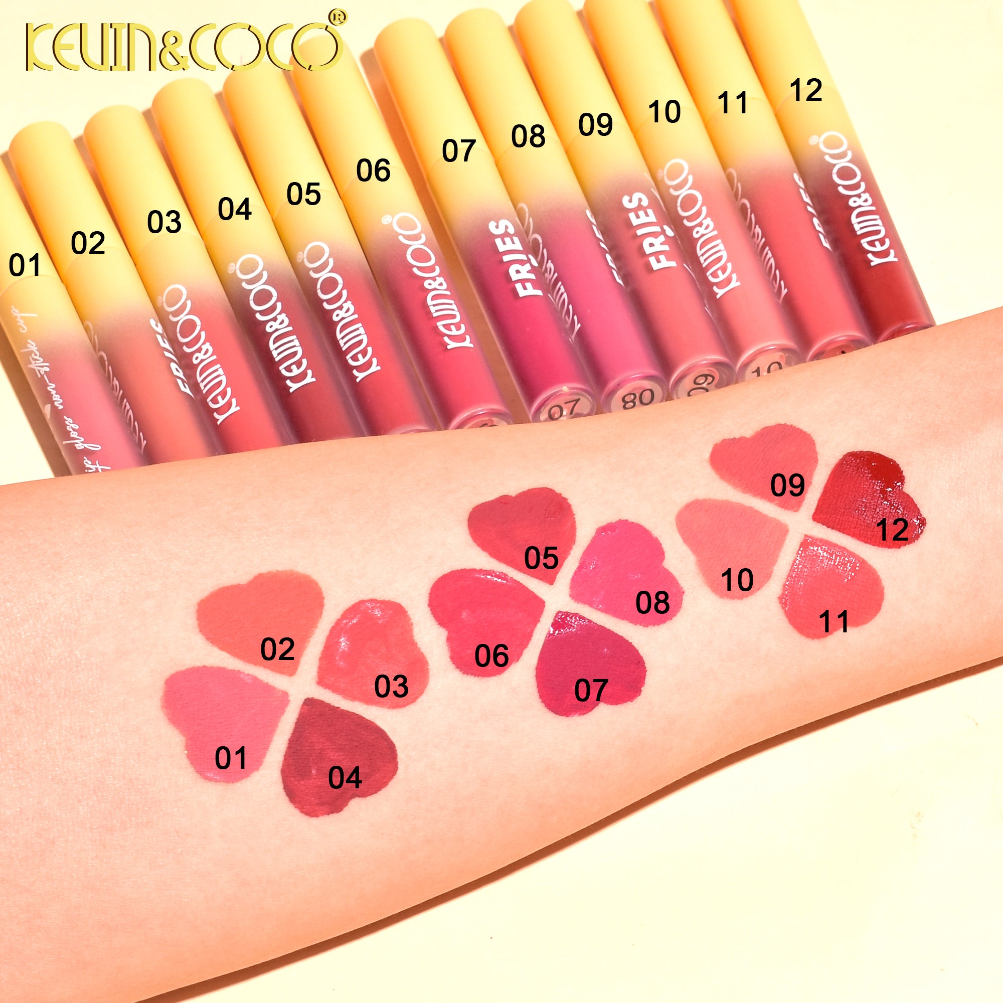Fries & Chips Lip Gloss Display Set - 12 PCS (KC245260) | KEVIN&COCO