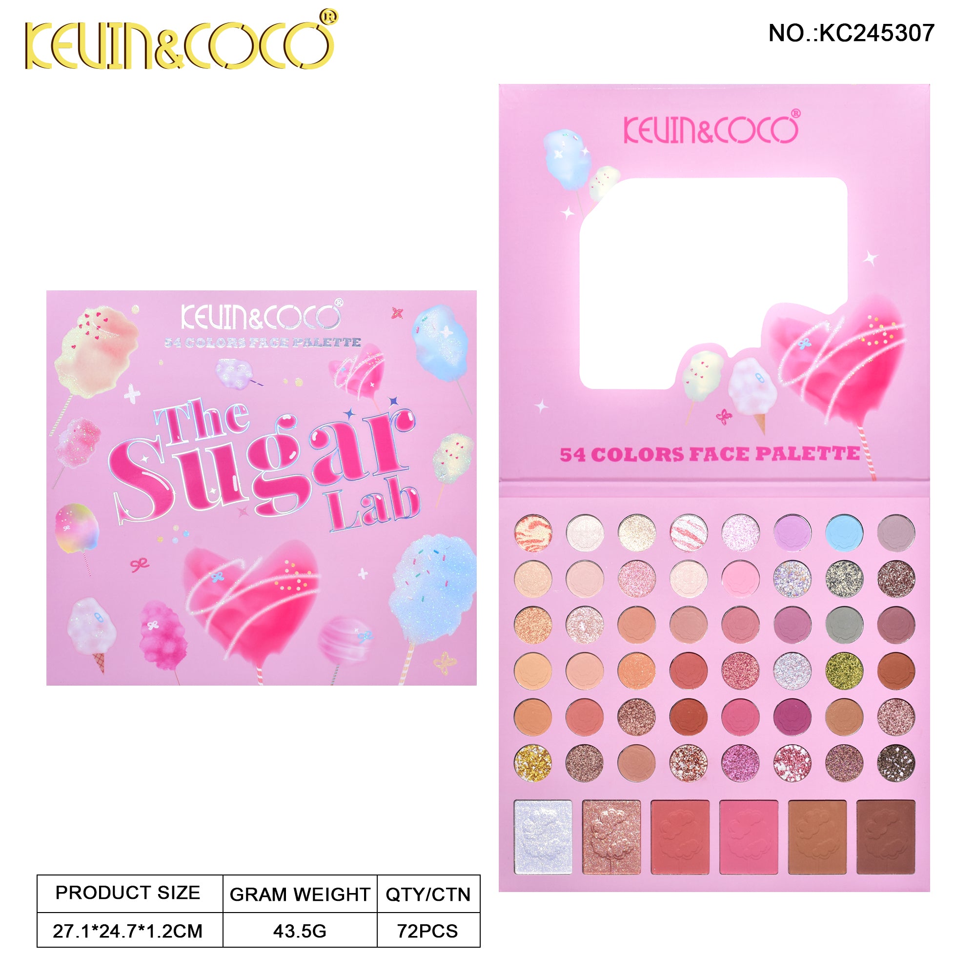 54-Color The Sugar Lab Face Palette (KC245307)