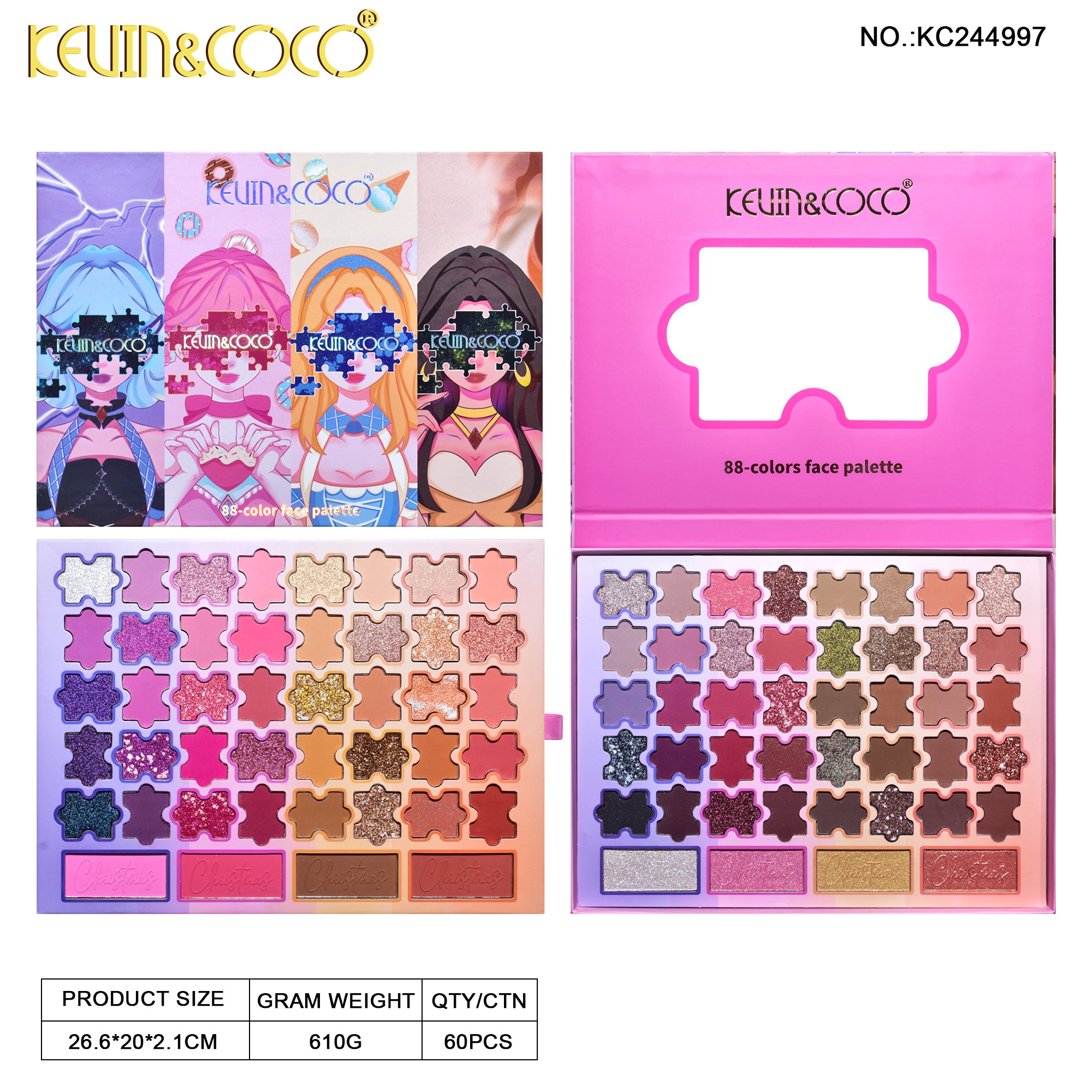 88-Color Puzzle Sis Eyeshadow Palette (KC244997)