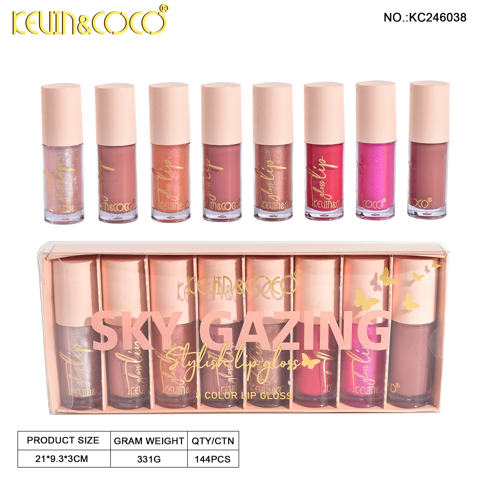 8-Color Sky Gazing Lip Gloss Set (KC246038)