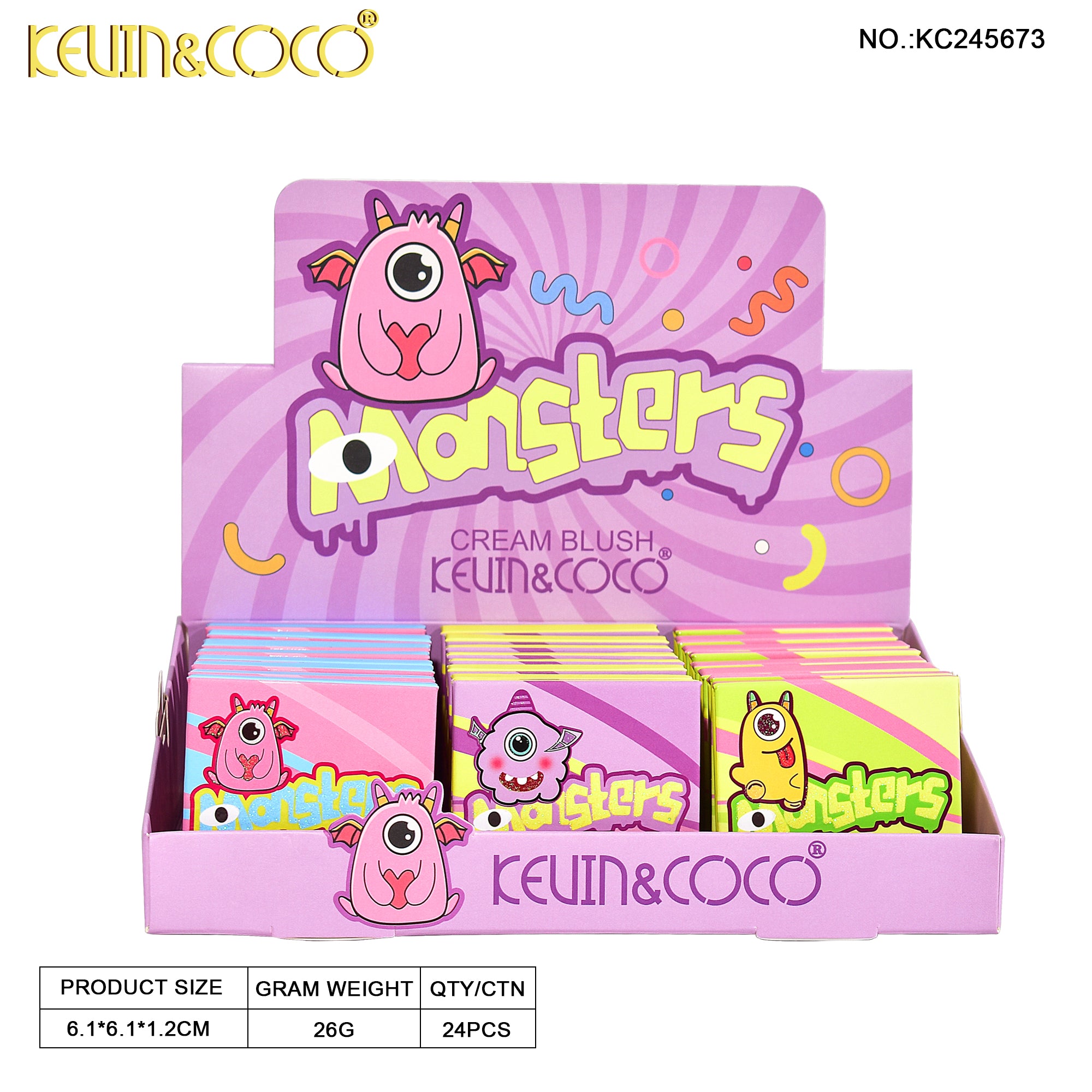 3-Color Hello Monsters Cream Blush (KC245673)