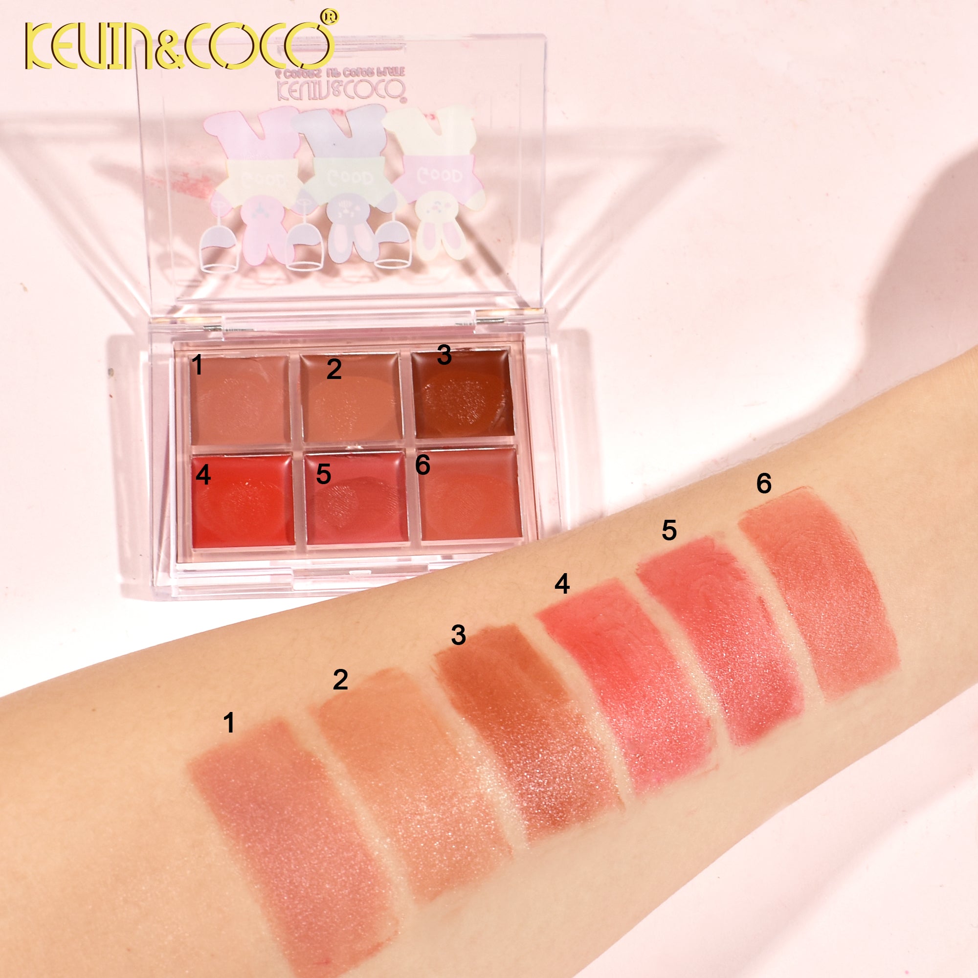 6-Color Party Bunny Lip Cream Palette (KC246328)