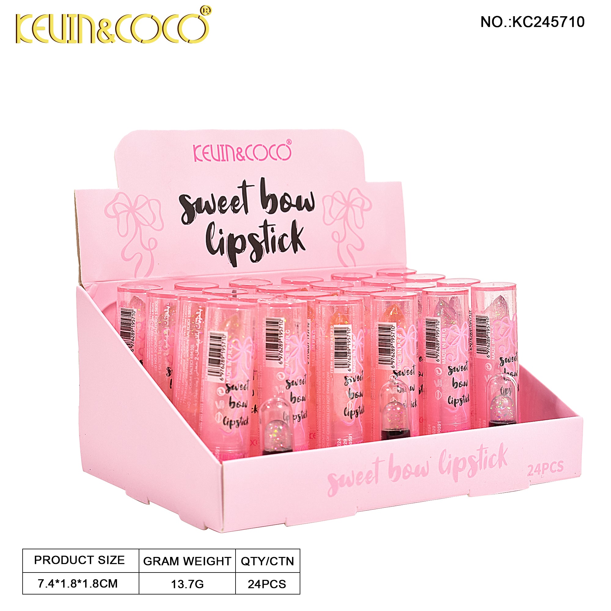 6-Color Bowtiful Moisturizing Lip Balm (KC245710)