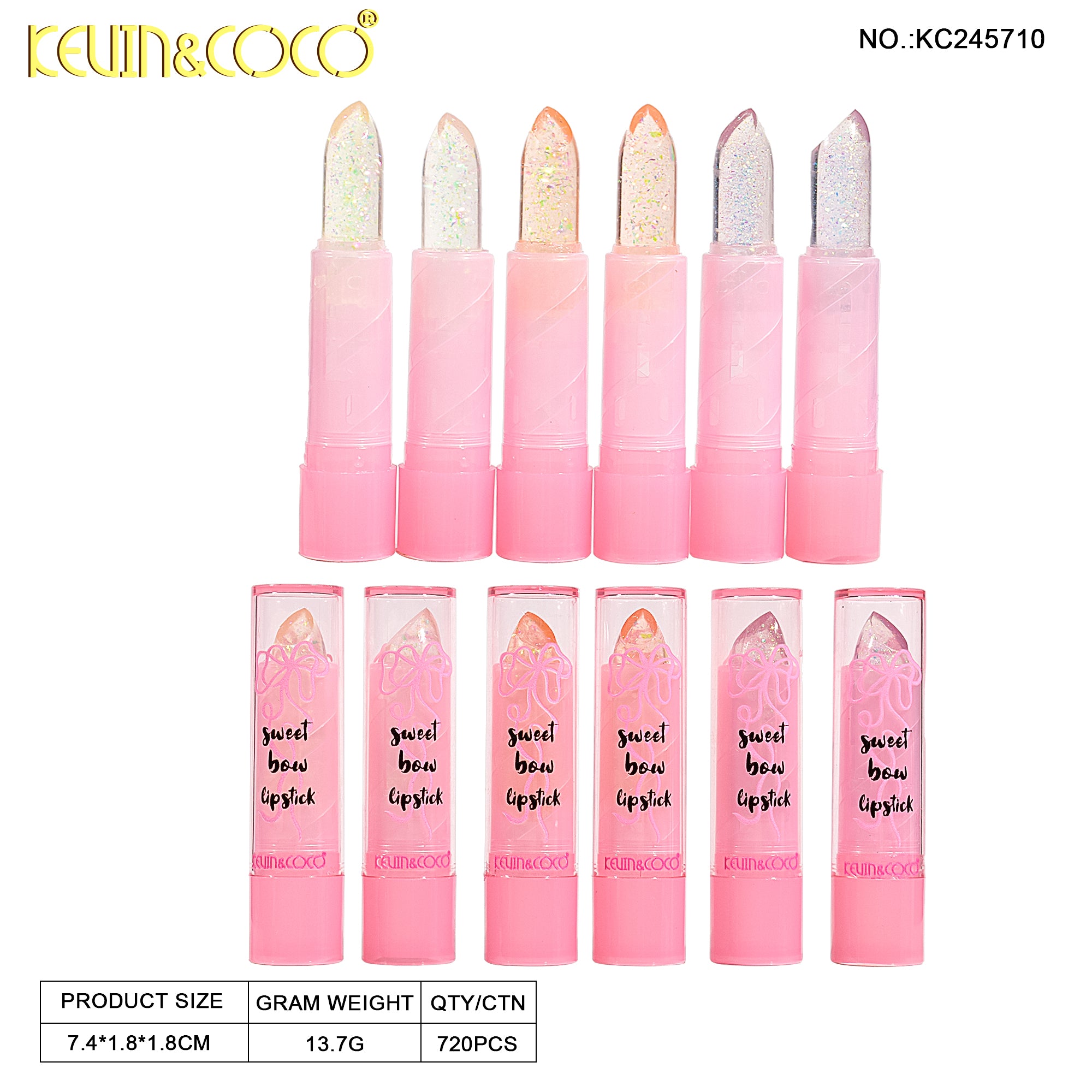 6-Color Bowtiful Moisturizing Lip Balm (KC245710)