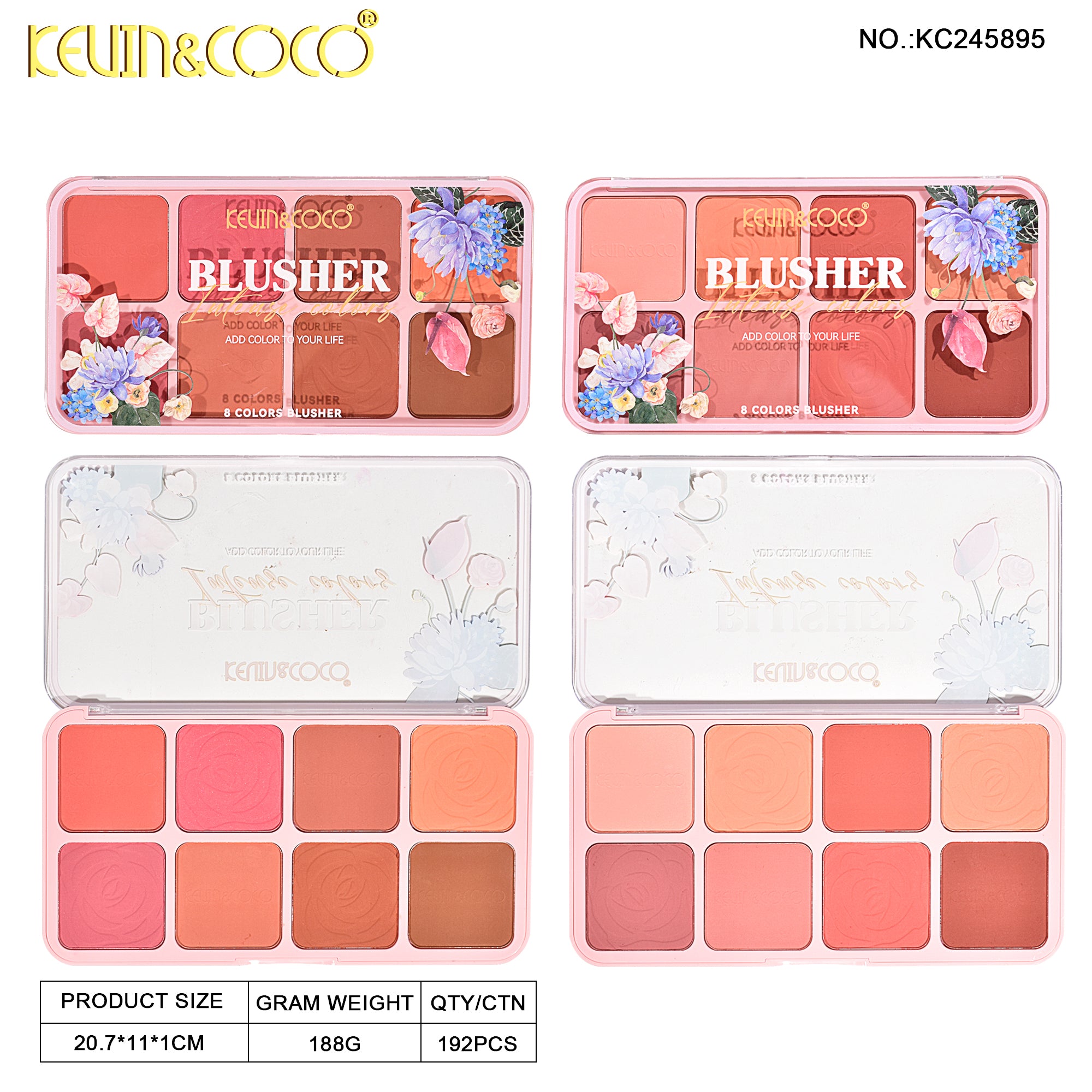 8-Color Rosy Romance Blush Palette (KC245895)