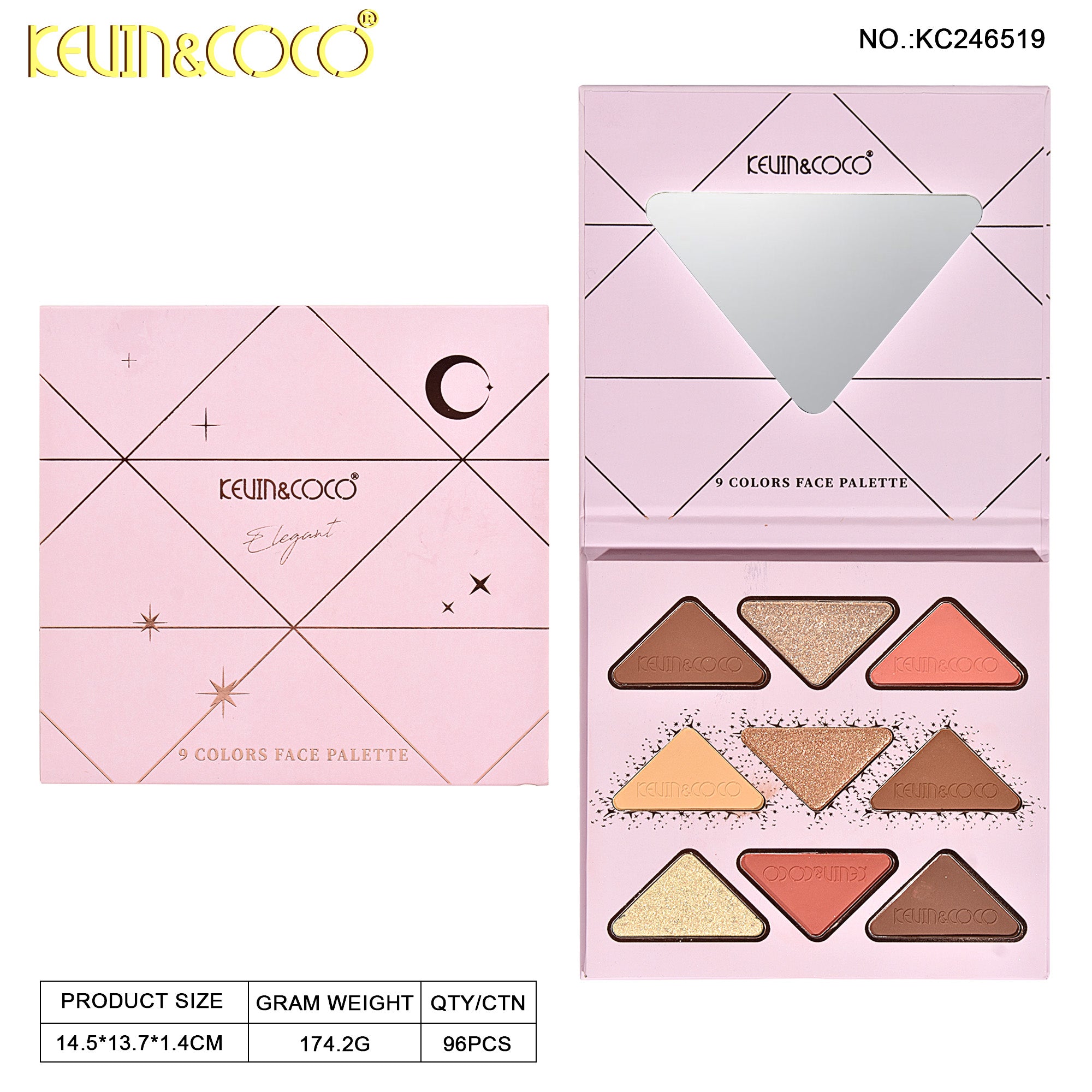 9-Color Celestial Face Palette Display Set - 12 PCS (KC246519