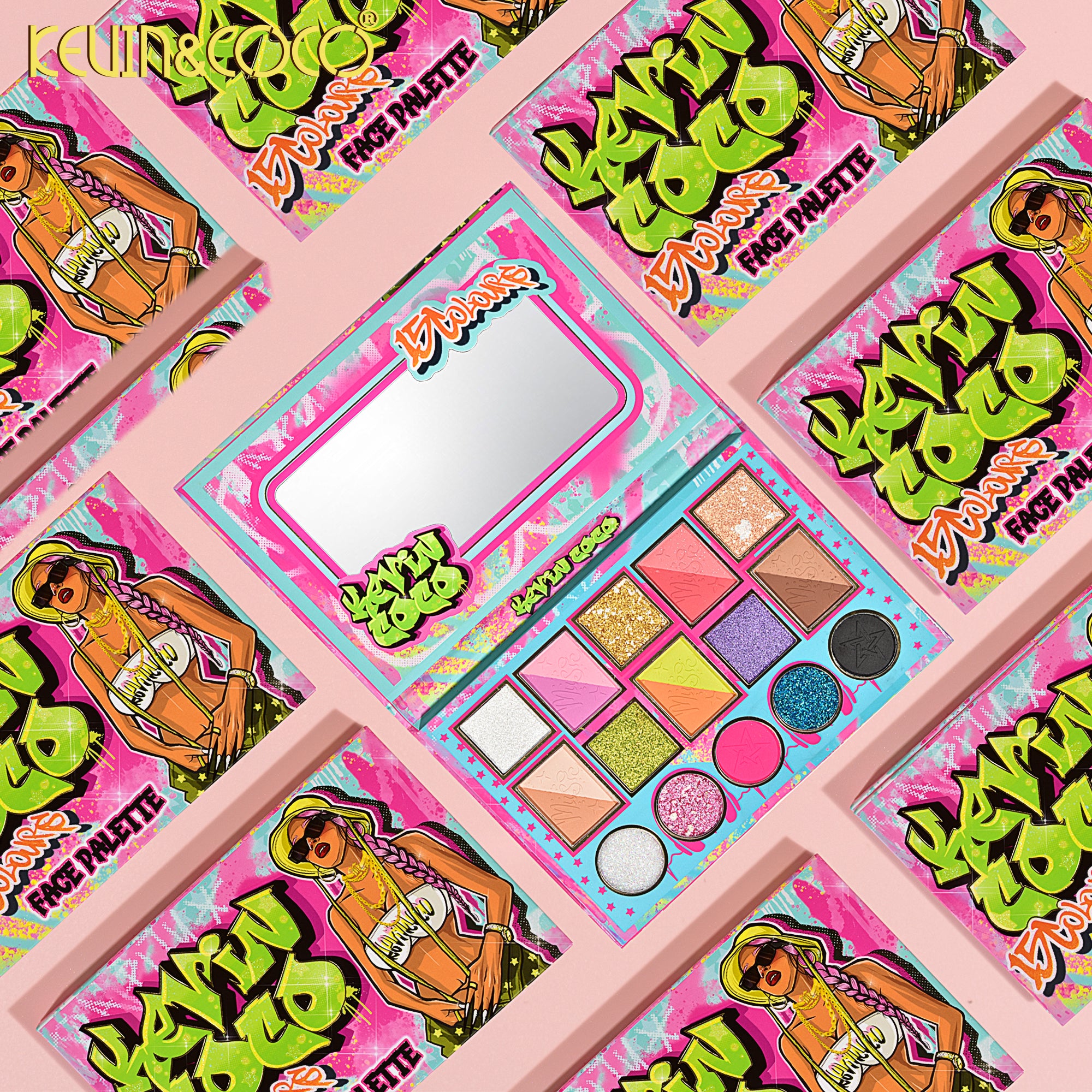 Graffiti Gallery 15-Color Face Palette Display Set - 6 PCS