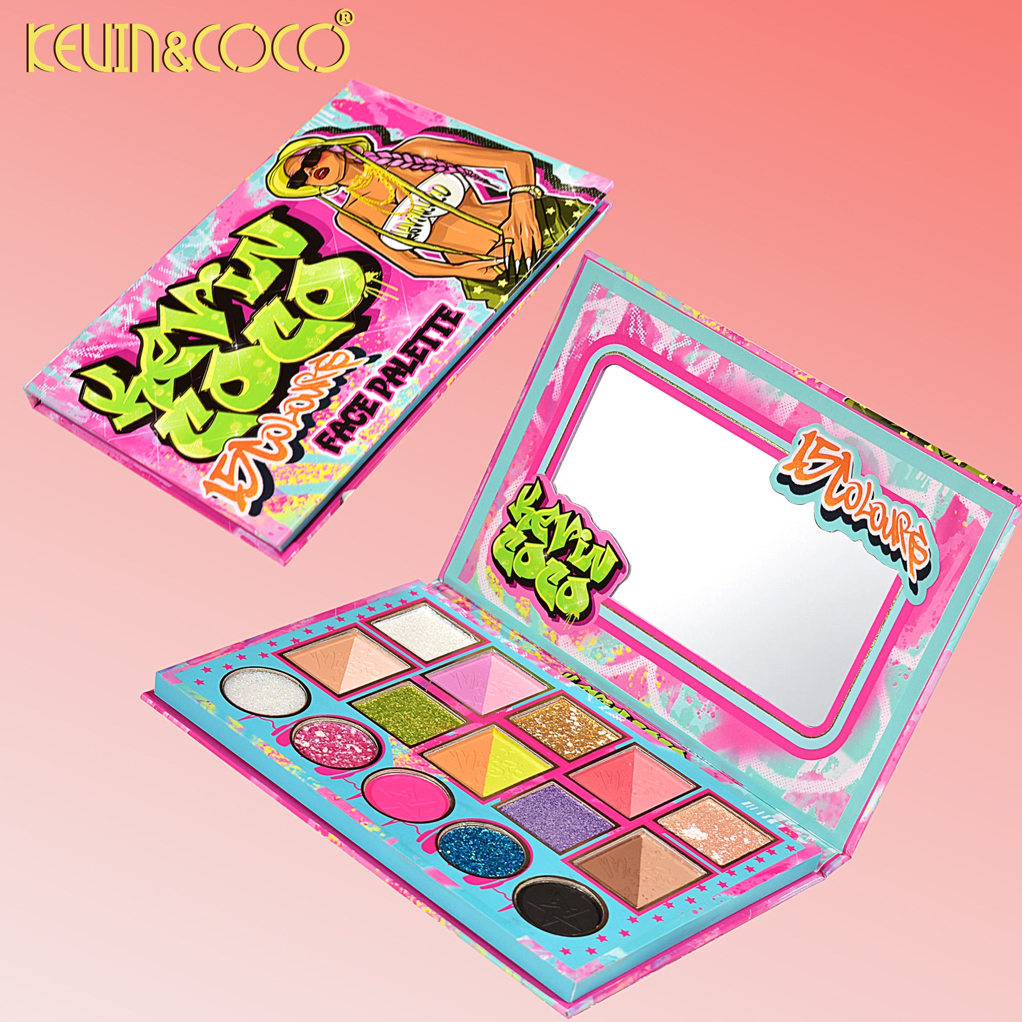 Graffiti Gallery 15-Color Face Palette Display Set - 6 PCS