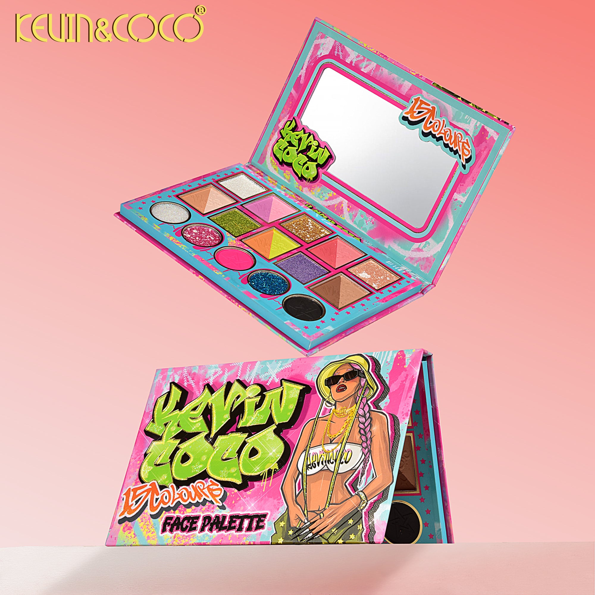 Graffiti Gallery 15-Color Face Palette Display Set - 6 PCS