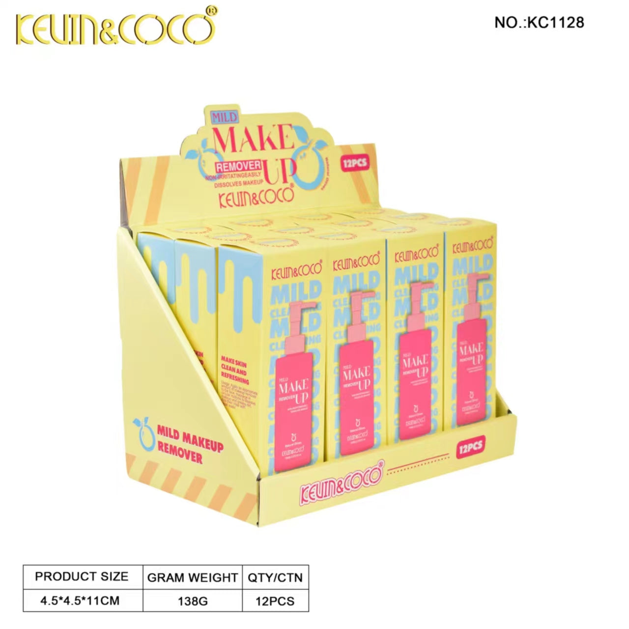 Plant-Based Cleansing Oil – Gentle & Effective Makeup Remover Display - 12PCS（KC1128）