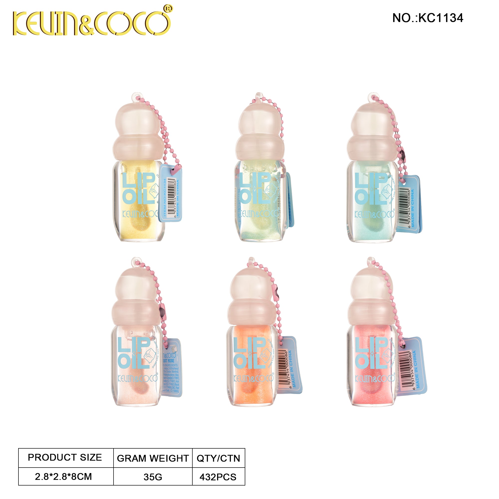 Mint Pearl Lip Gloss Display - 36PCS (KC1134)