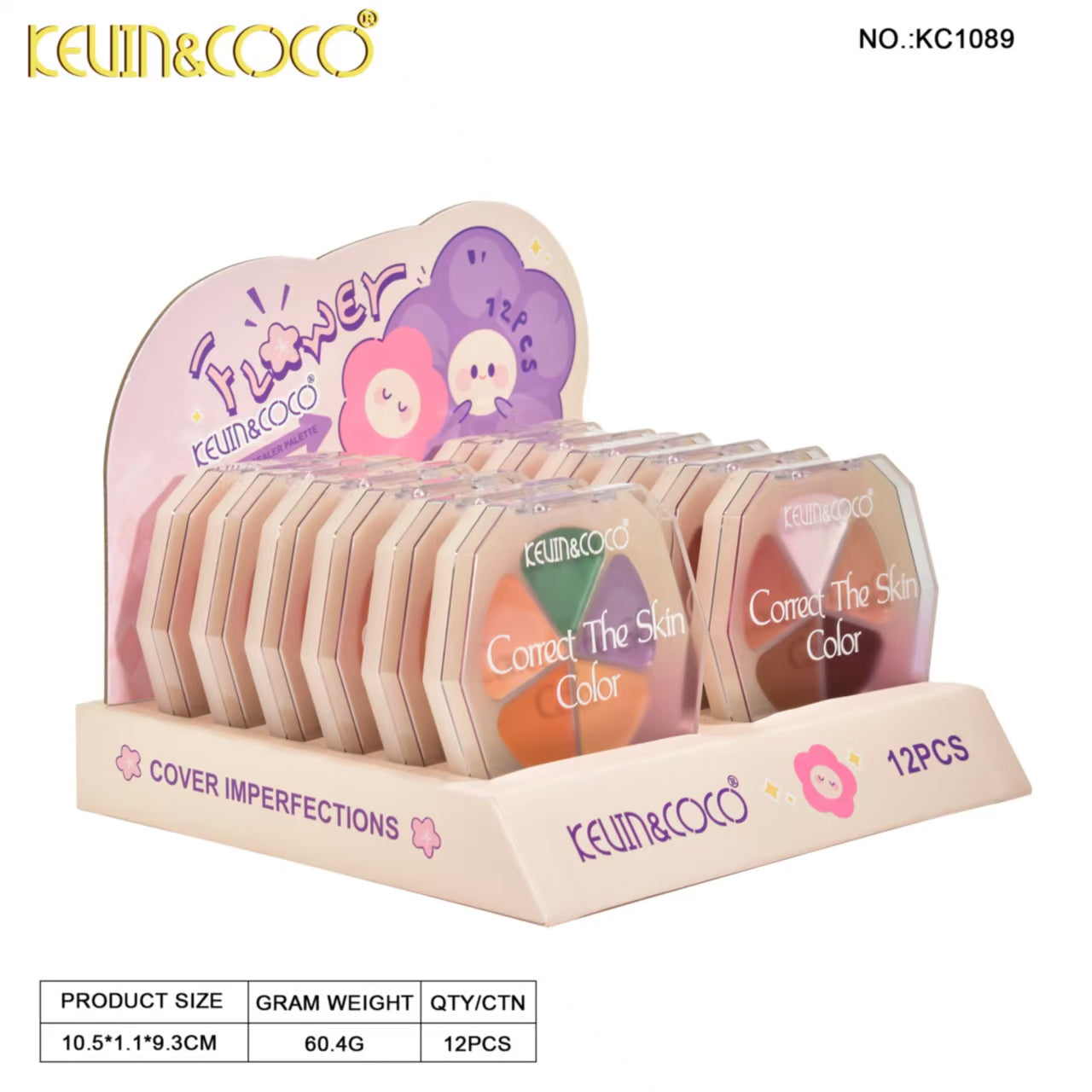 Phantom Light 5-Color Concealer Palette Display - 12PCS (KC1098)