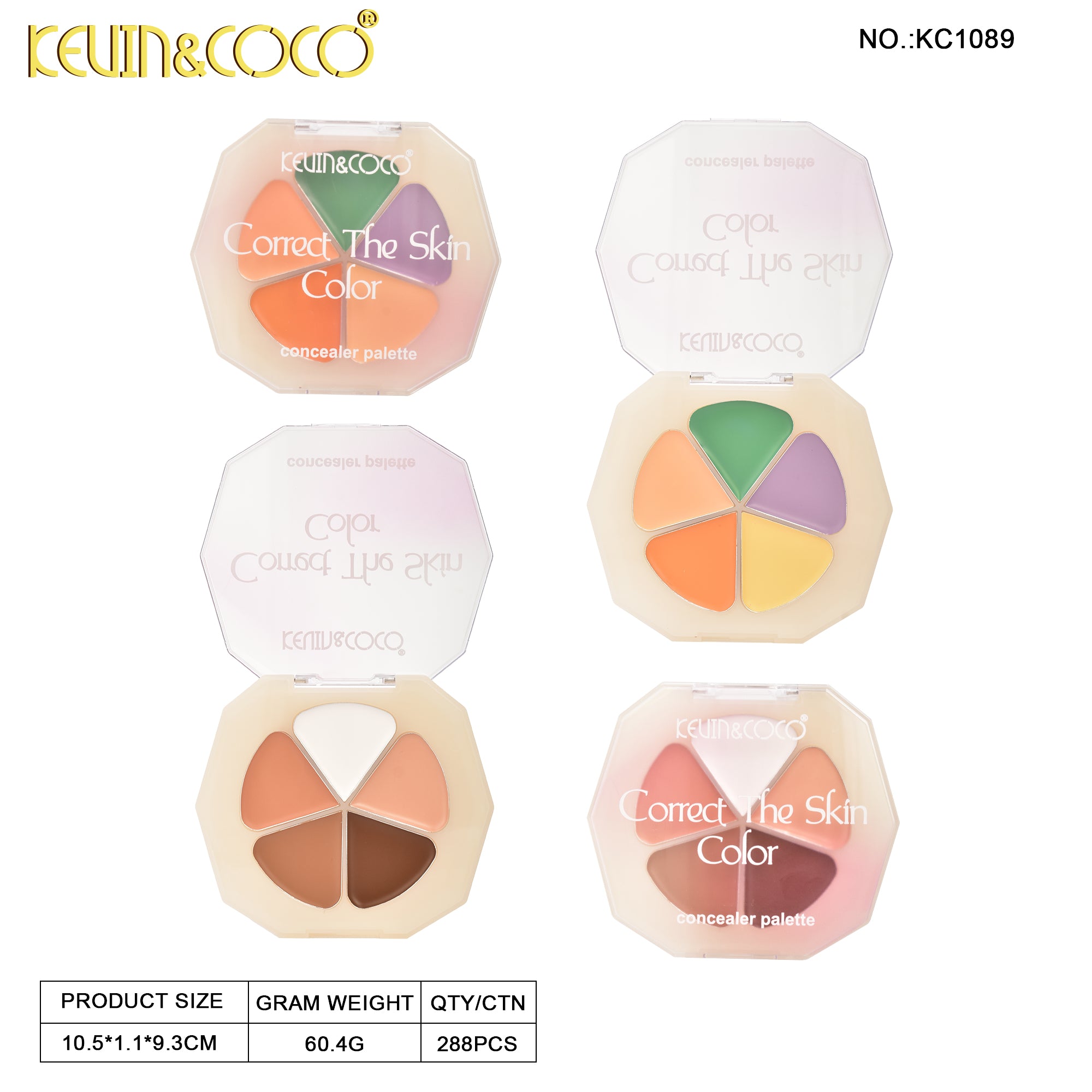 Phantom Light 5-Color Concealer Palette Display - 12PCS (KC1098)
