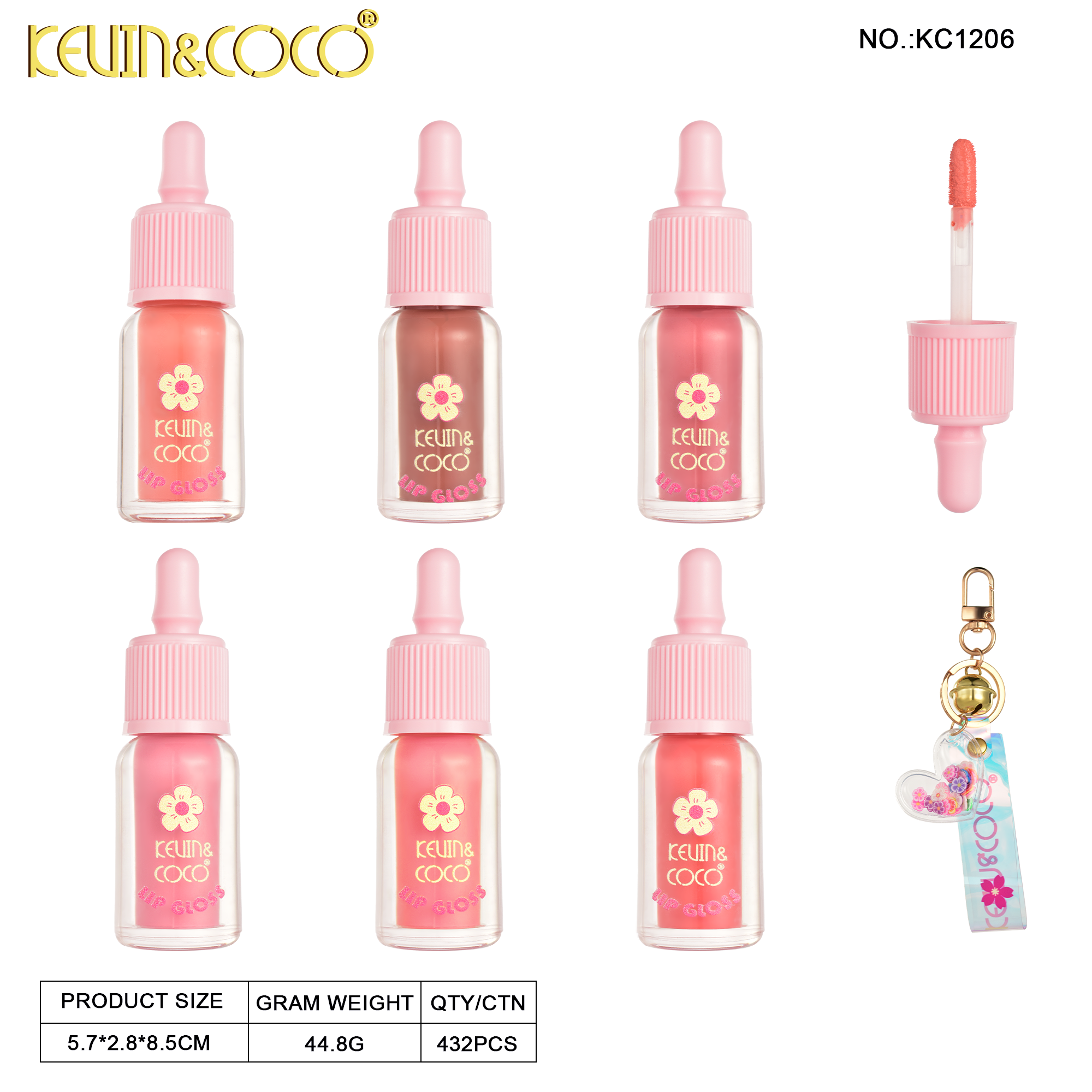 Fruity Sweet Dream Flower Lip Gloss Display - 24PCS（KC1206）