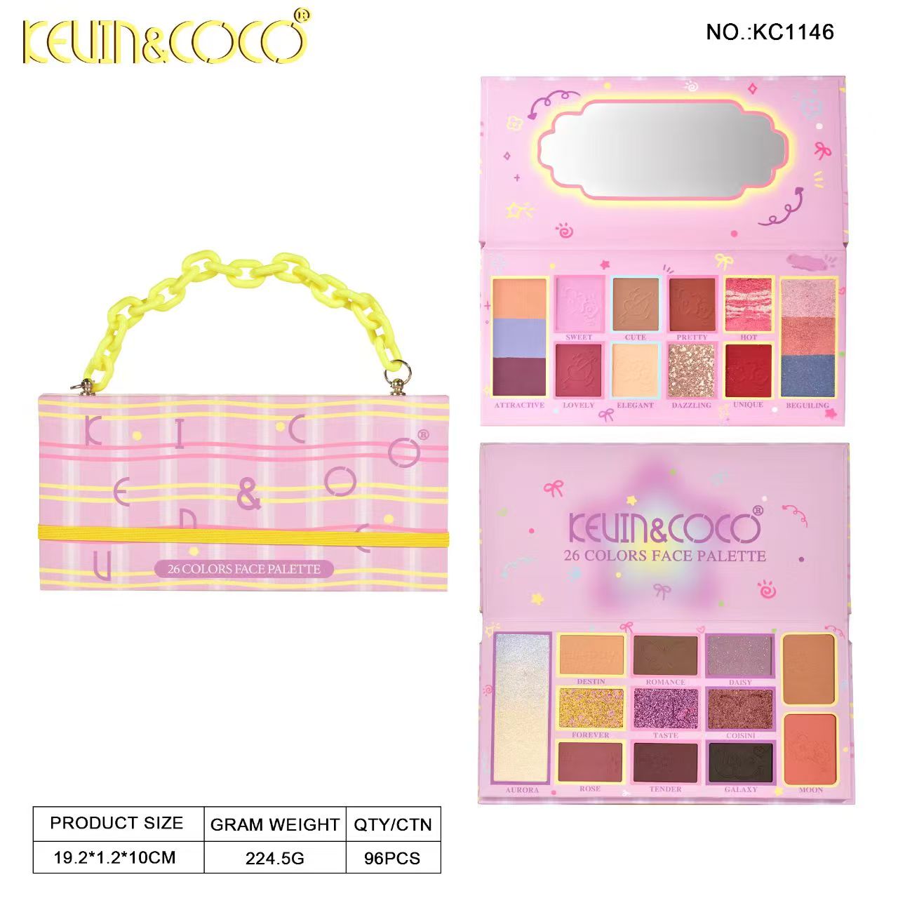 DreamWeaver Express 26-Color Eyeshadow Palette Display - 6PCS (KC1146)