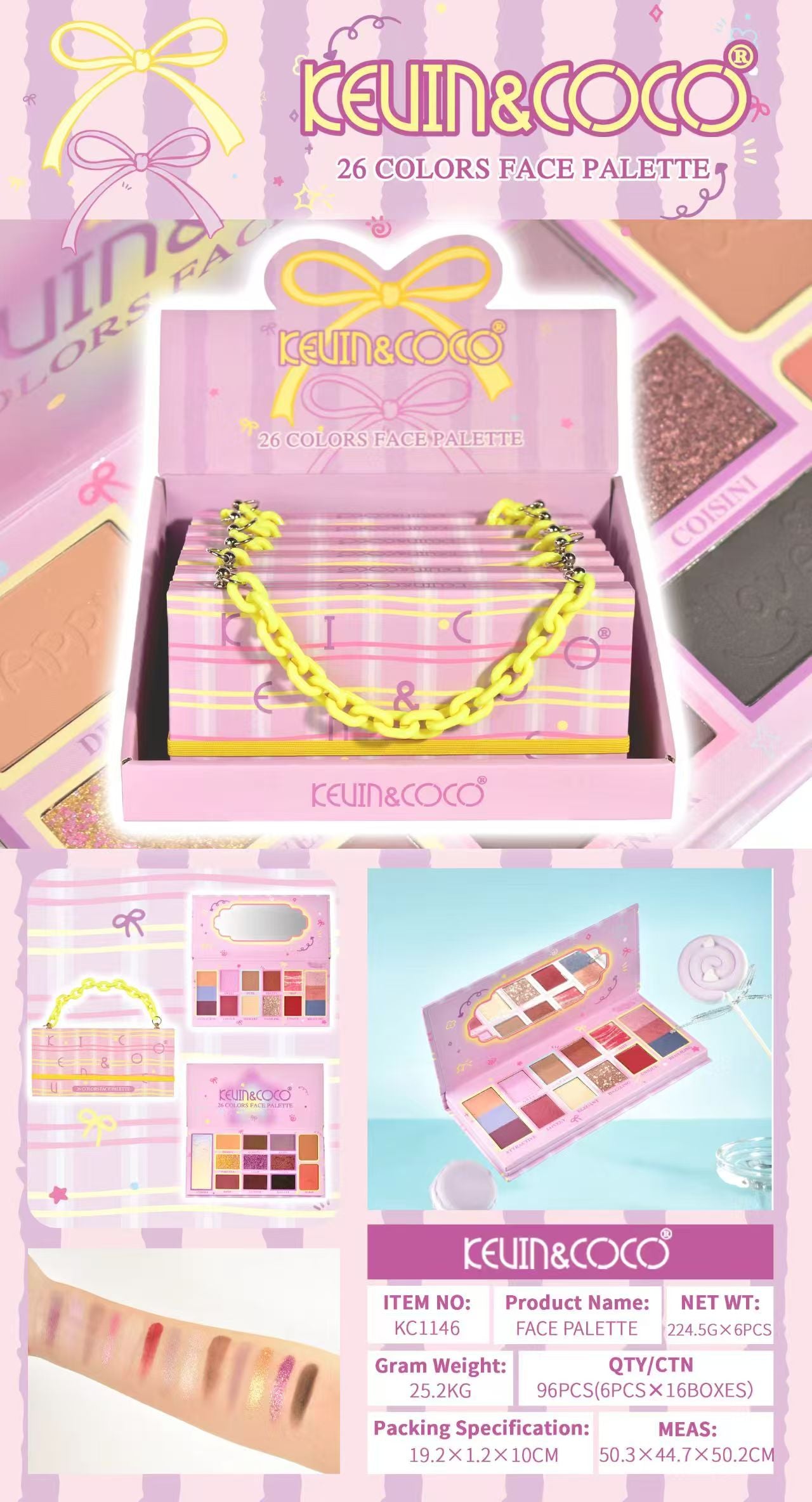 DreamWeaver Express 26-Color Eyeshadow Palette Display - 6PCS (KC1146)