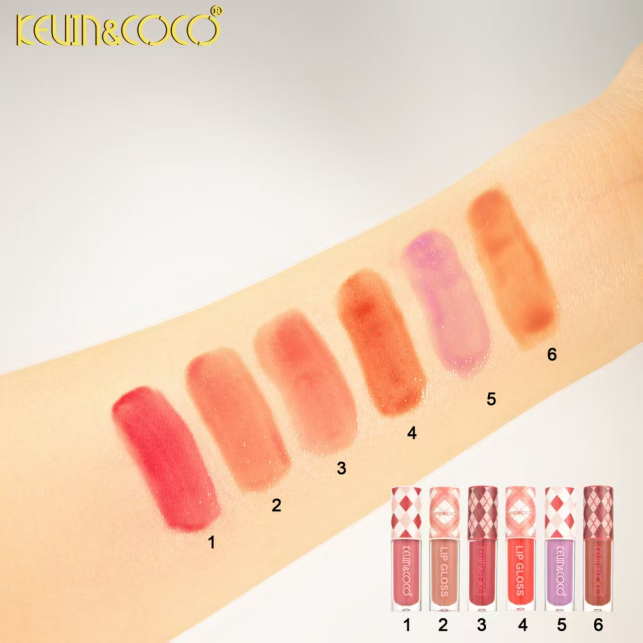Tartan-patterned Hydrating Lip Glosses Kit Display - 12PCS(KC1109
