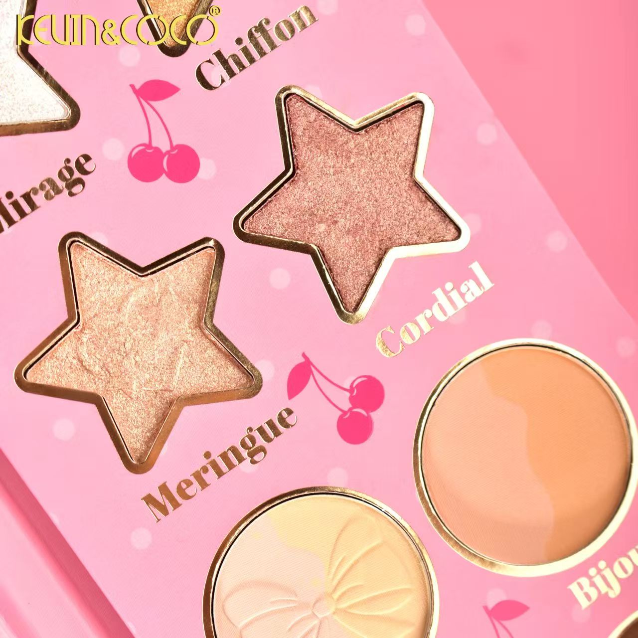 72-Color Sweet &Cool Cherry Face Makeup Palette - 6PCS(KC1240