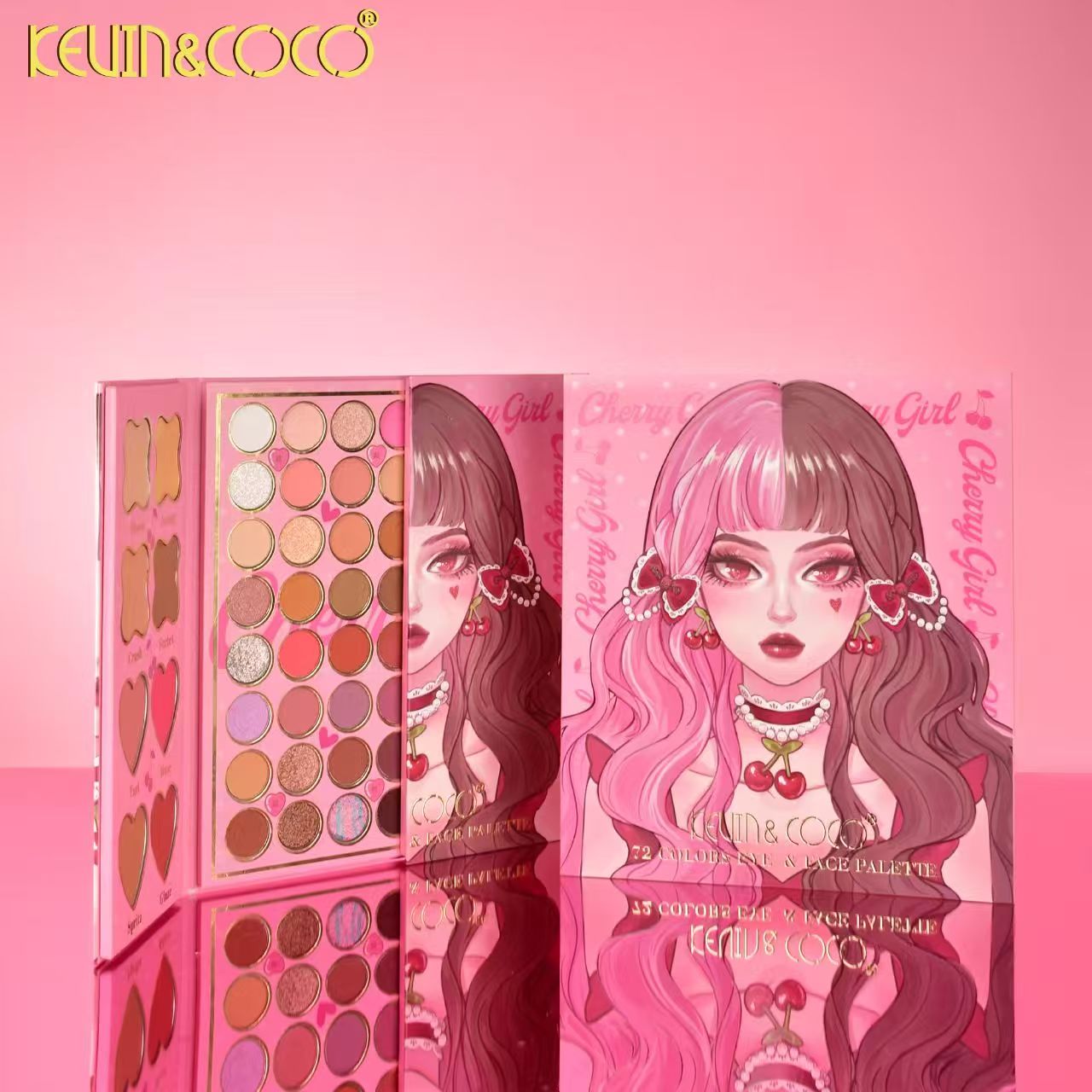 72-Color Sweet &Cool Cherry Face Makeup Palette - 6PCS(KC1240