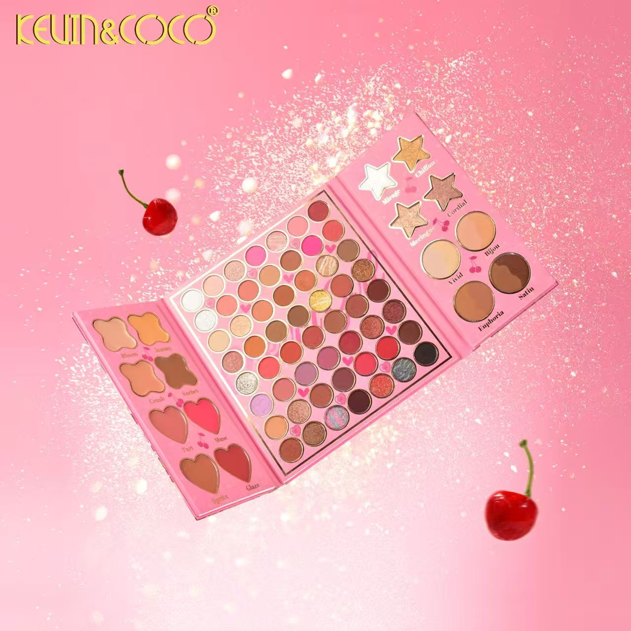 72-Color Sweet &Cool Cherry Face Makeup Palette - 6PCS(KC1240