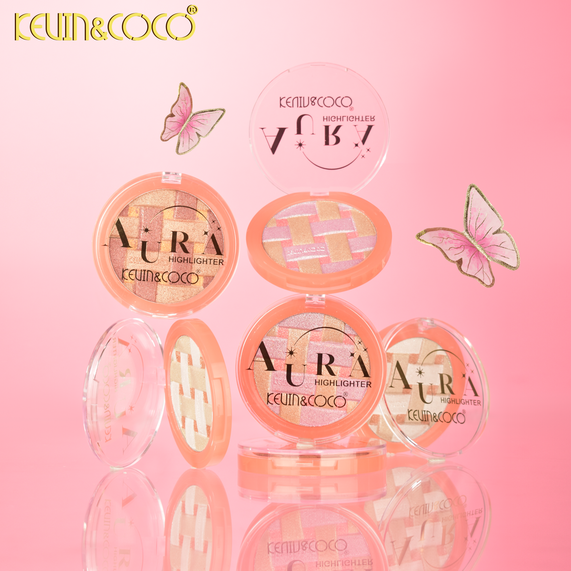 Crystal Grid Luminous Highlighter Powder Display - 24PCS(KC1277)